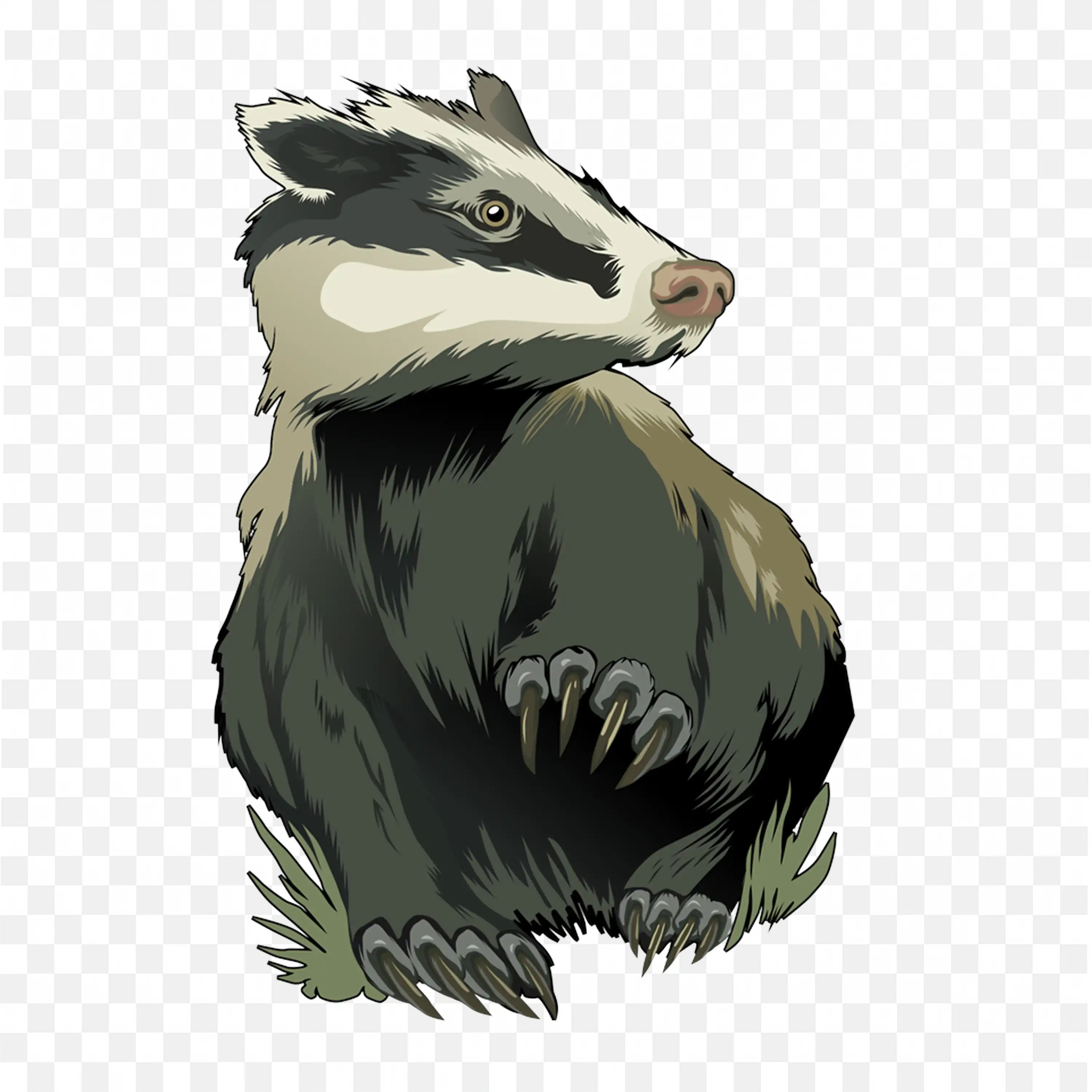 Cartoon Badger Standing Clip Art Nature Character Animal