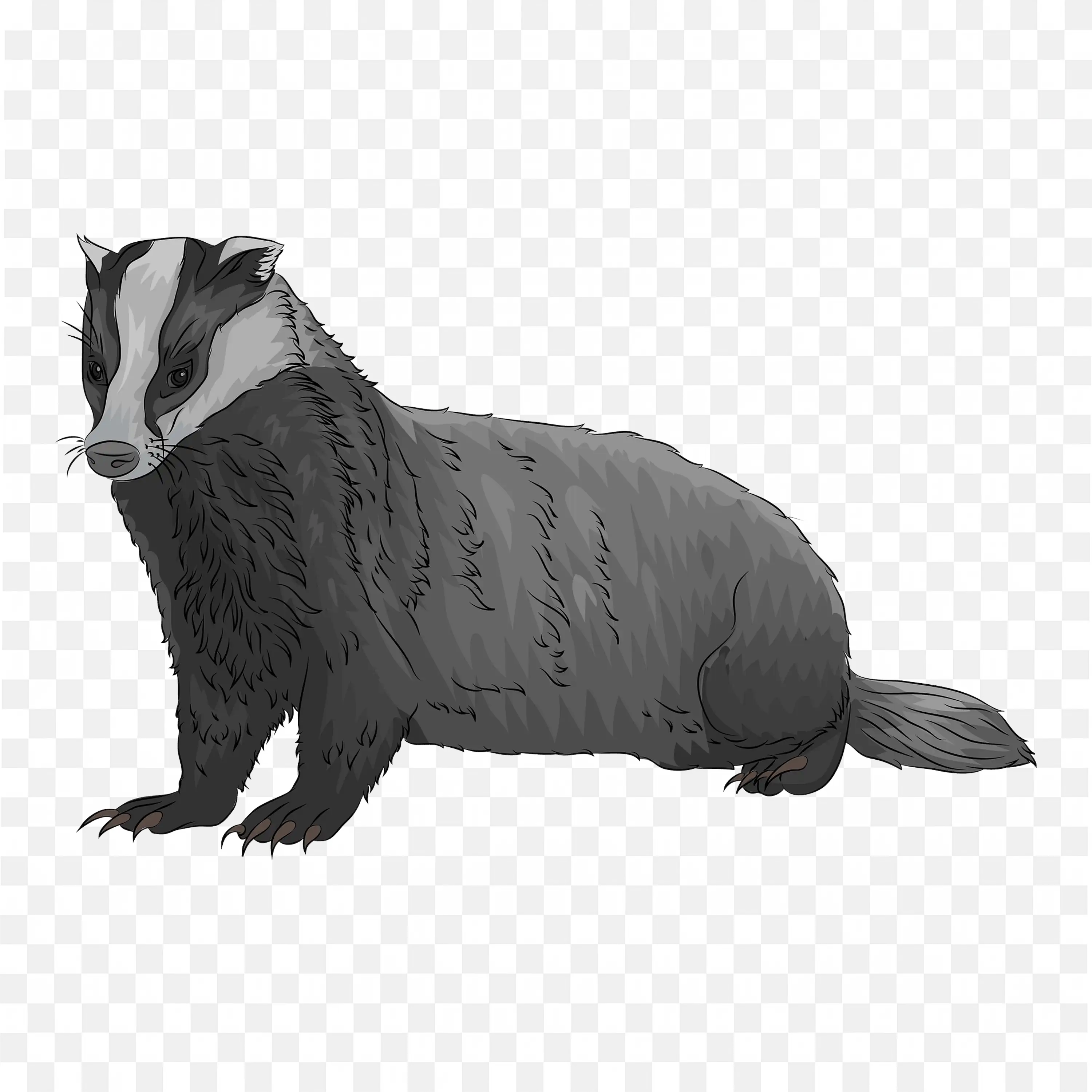 Cartoon Badger Vector Grey Animal Illustration Clipart PNG