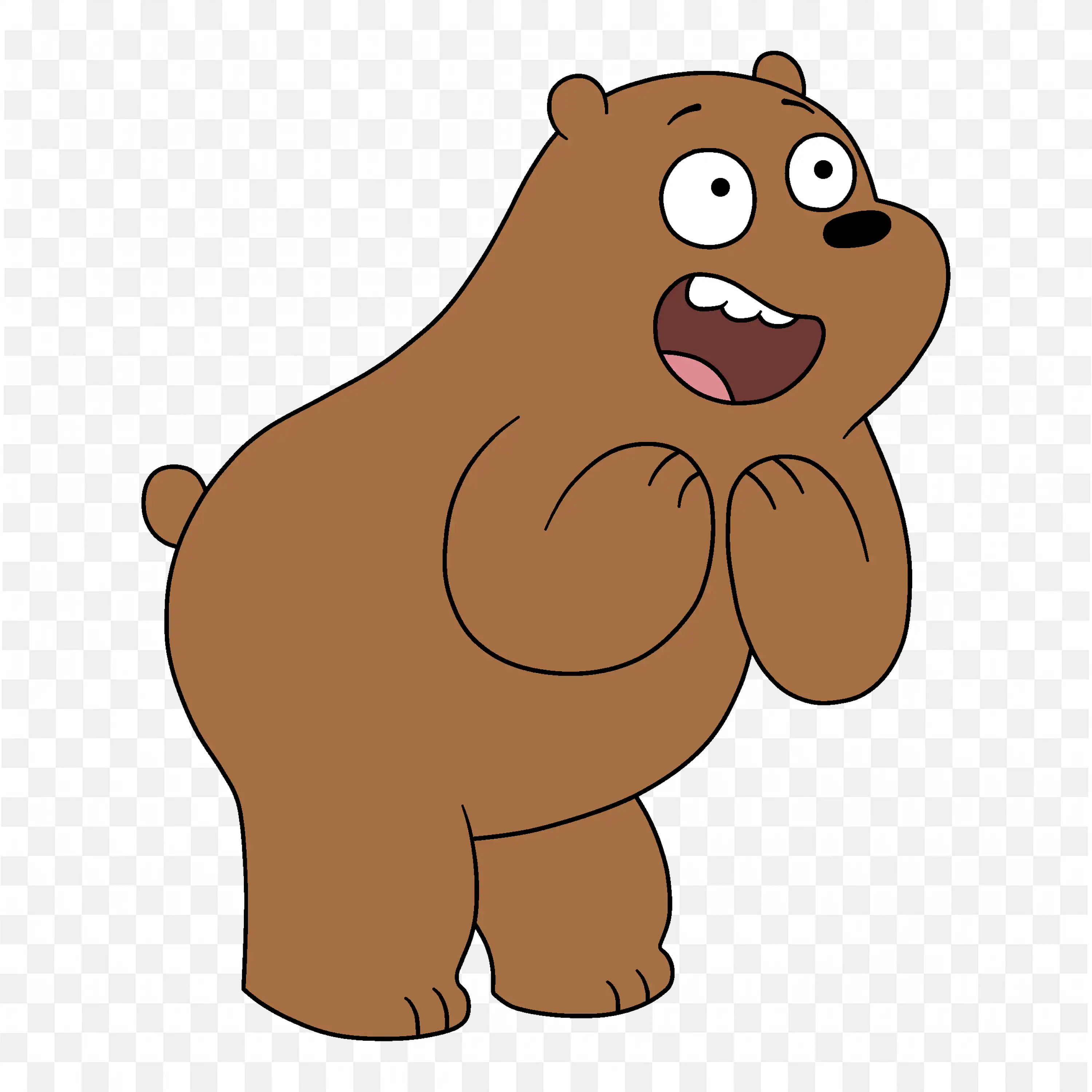 Cartoon Bear Standing PNG Cute Character Style Graphic