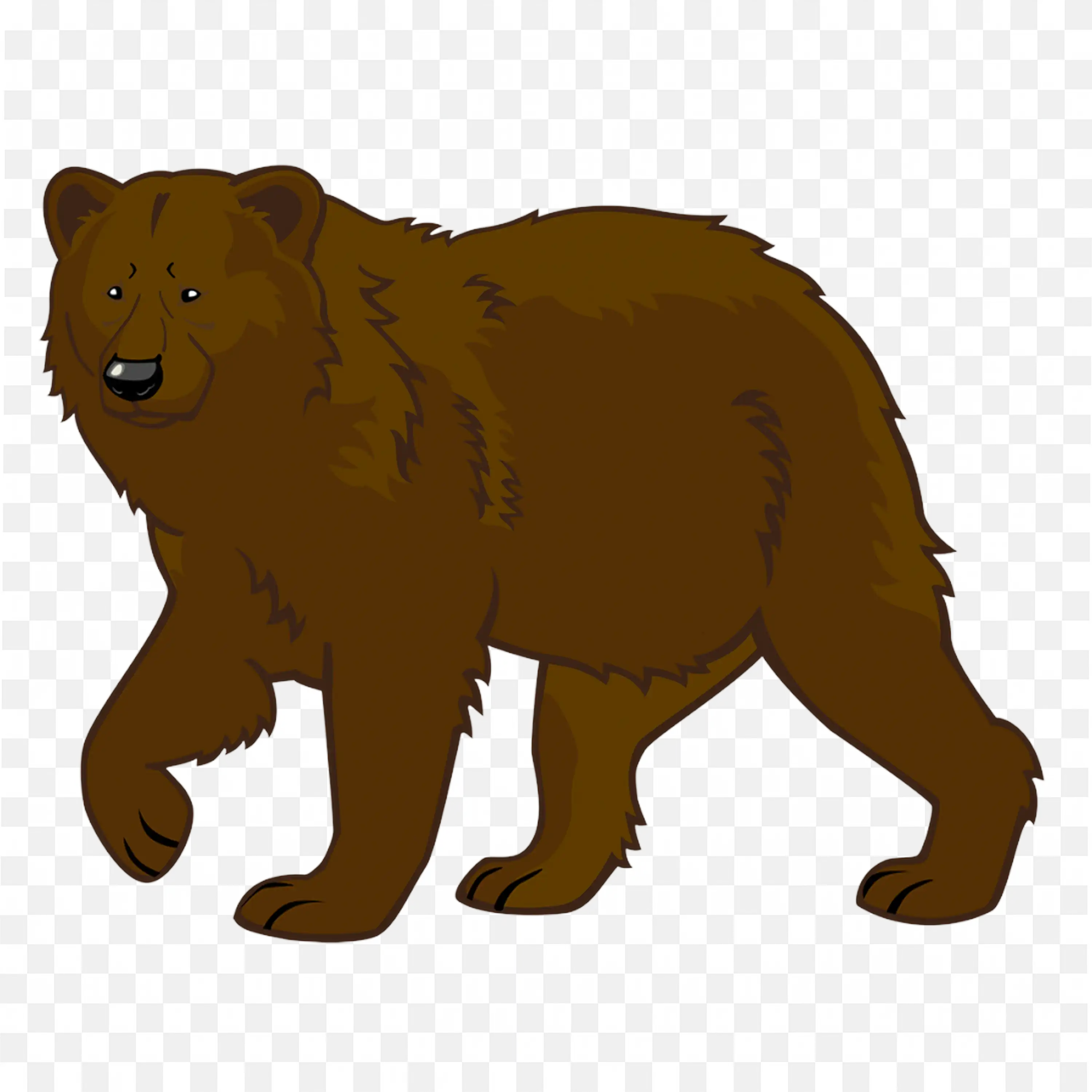 Cartoon Brown Bear PNG Stylized Forest Wildlife Clipart