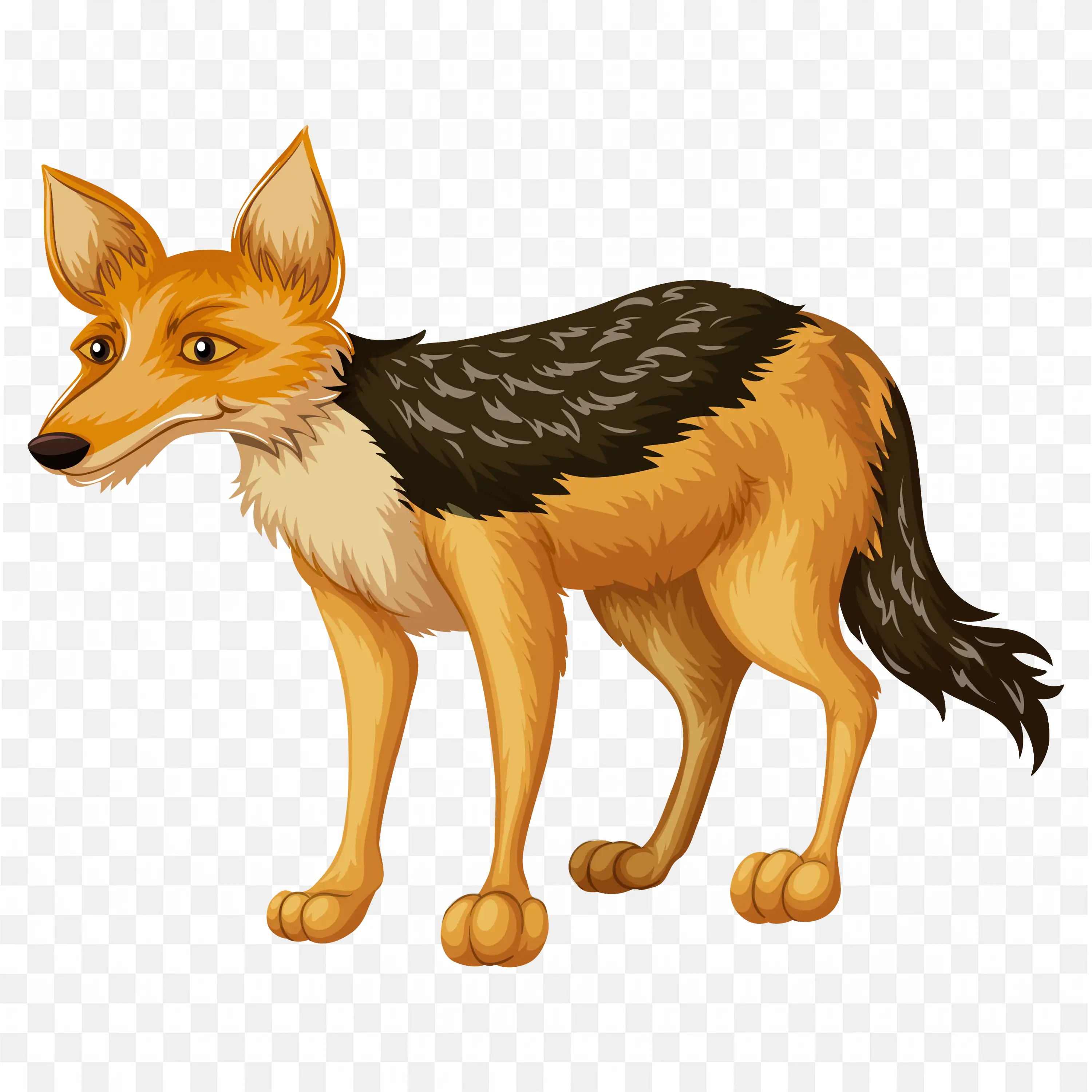 Cartoon Dog Standing Attentively Cute Pet PNG Clipart