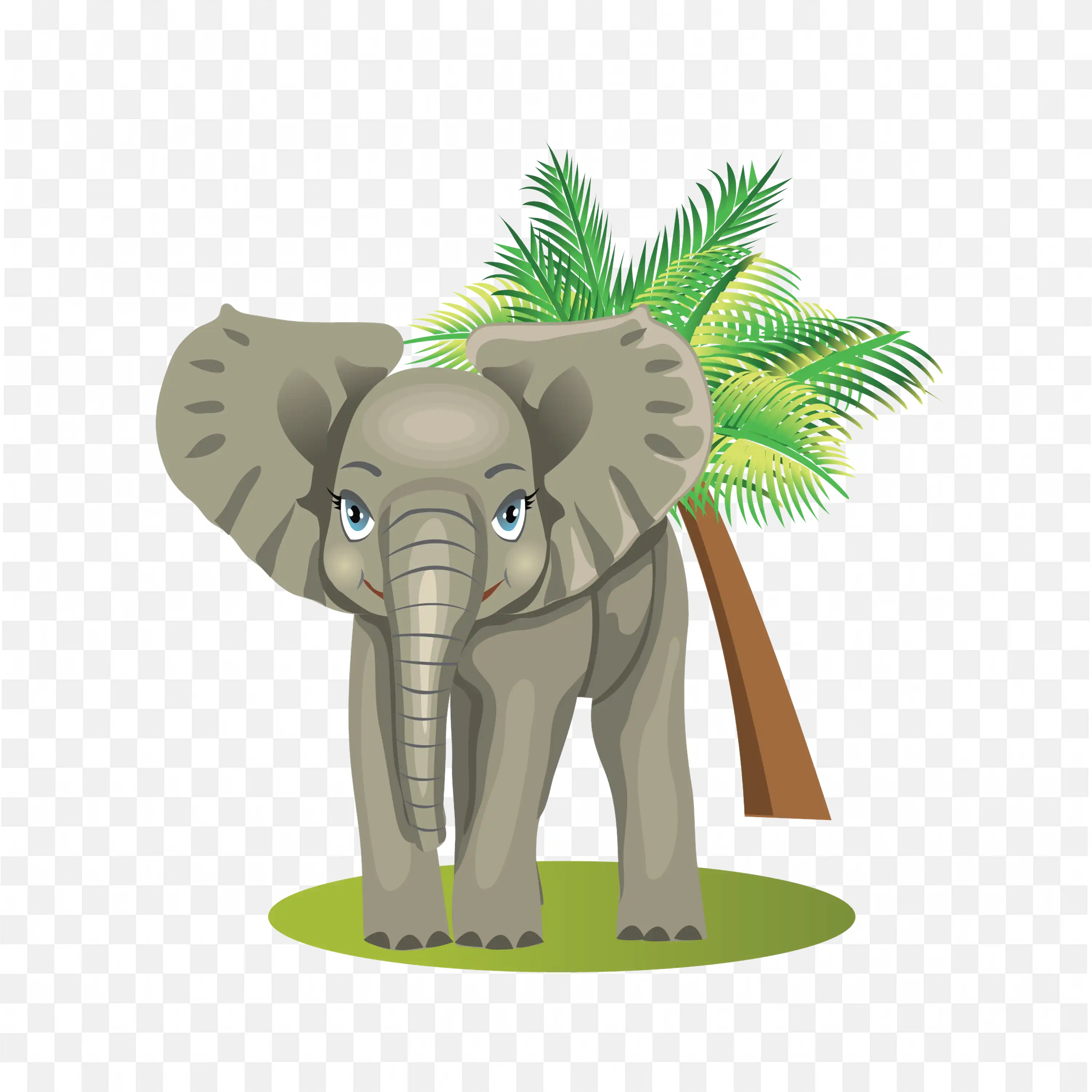 Cartoon Elephant Clip Art Standing Wildlife Nature Animal