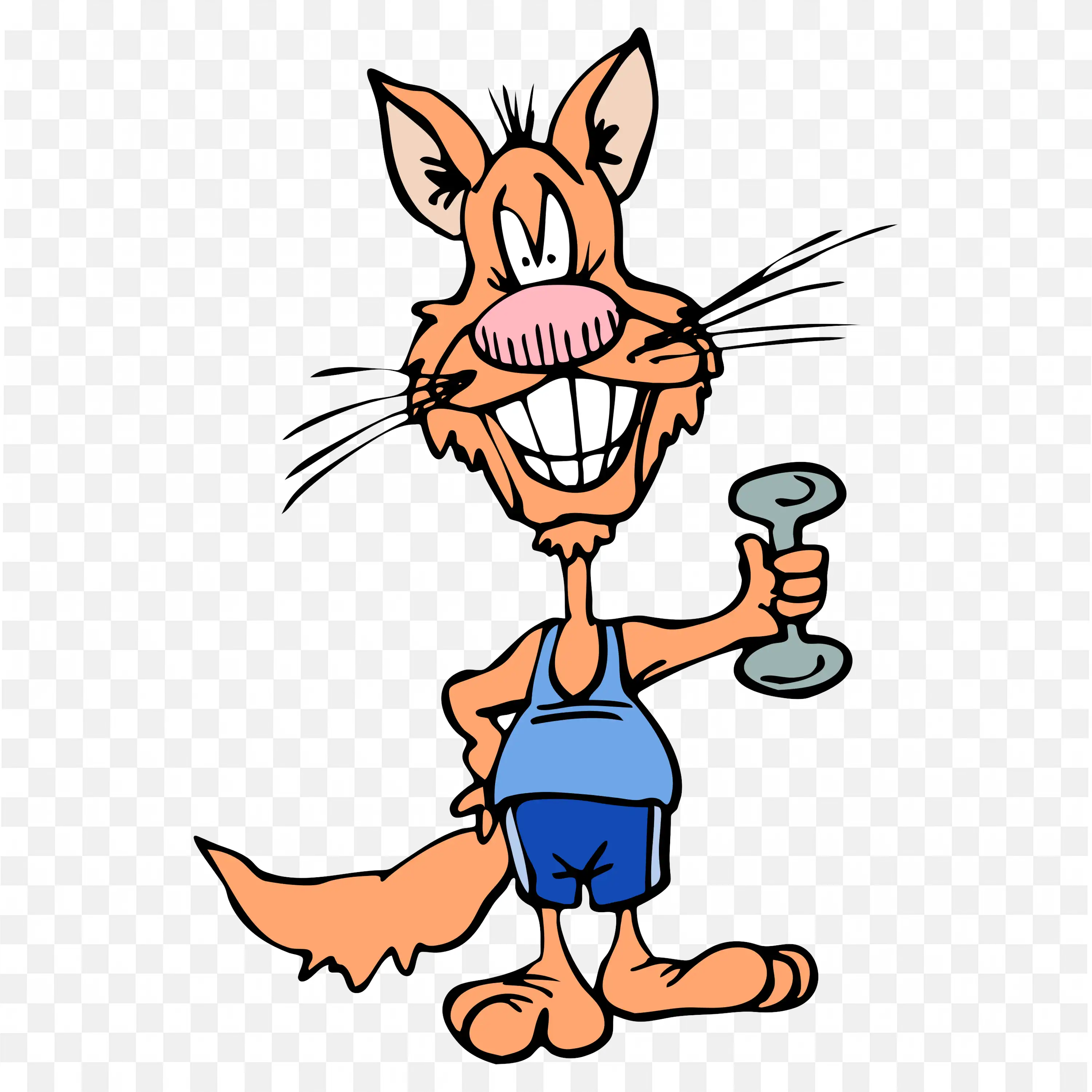 Cartoon Fox Character Smiling Standing PNG Art Download