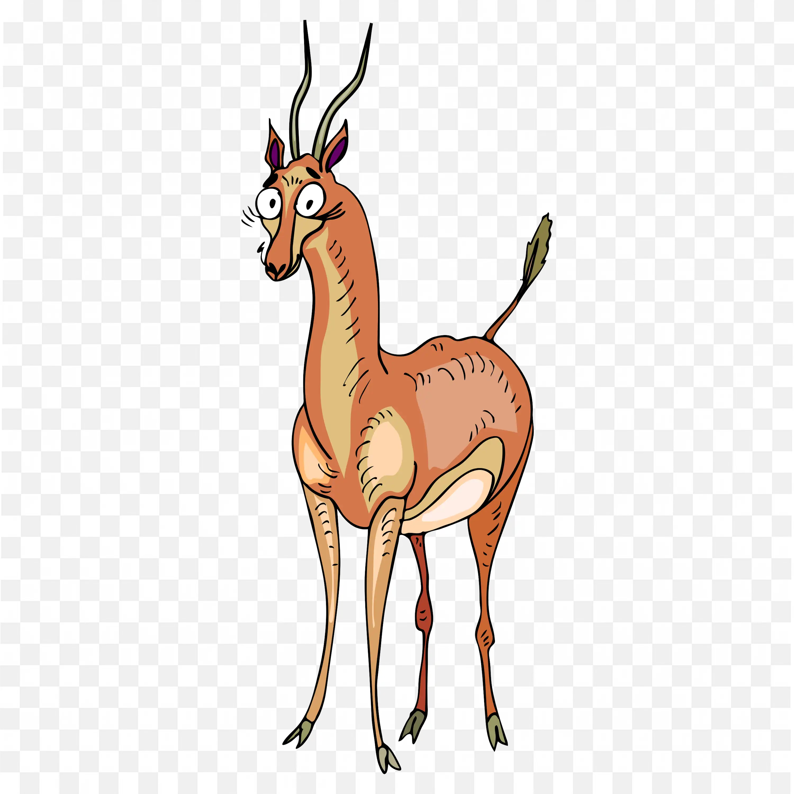 Cartoon Gazelle Vector Cute Animated Gazelle Illustration
