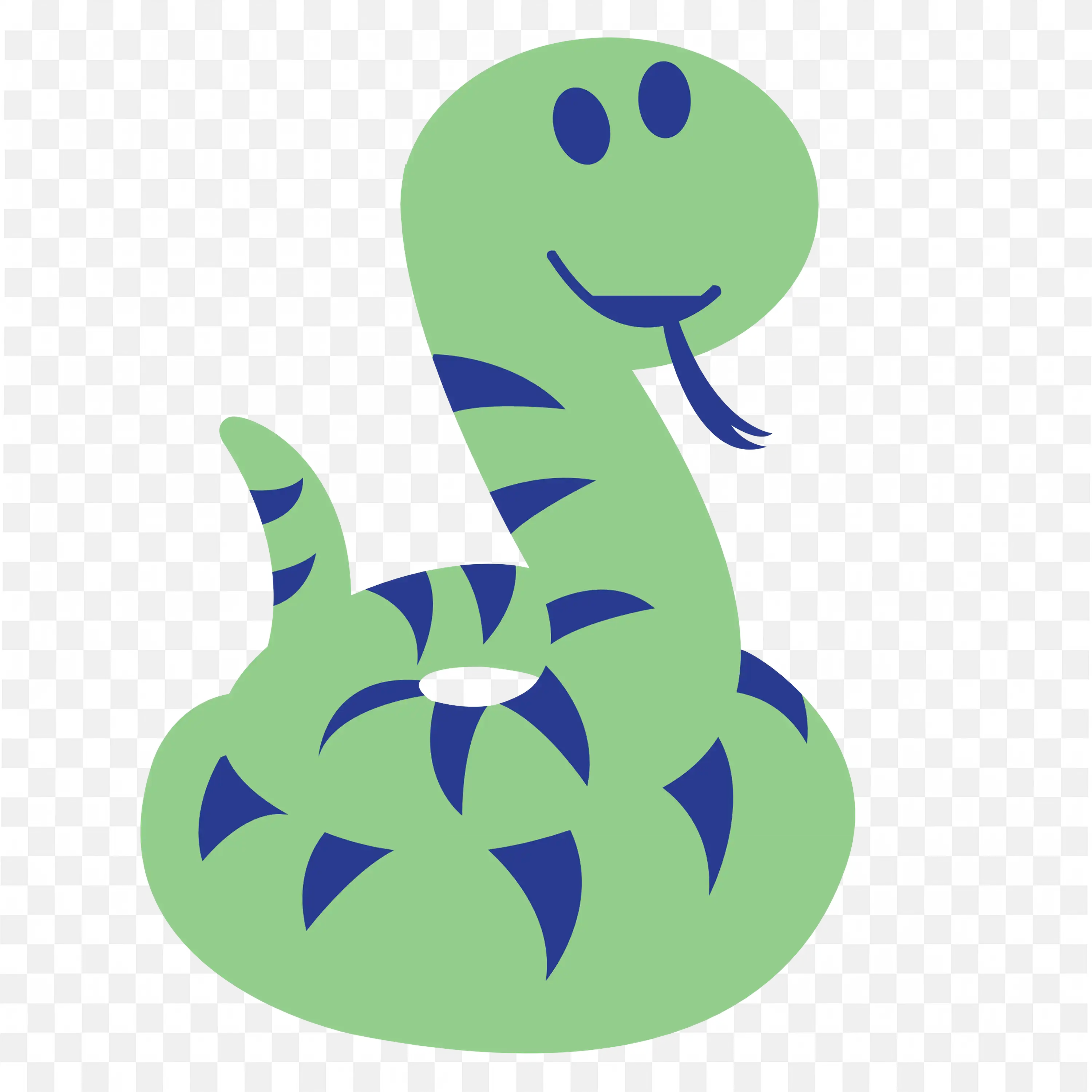 Cartoon Green Snake Character Cute Nature Reptile Art