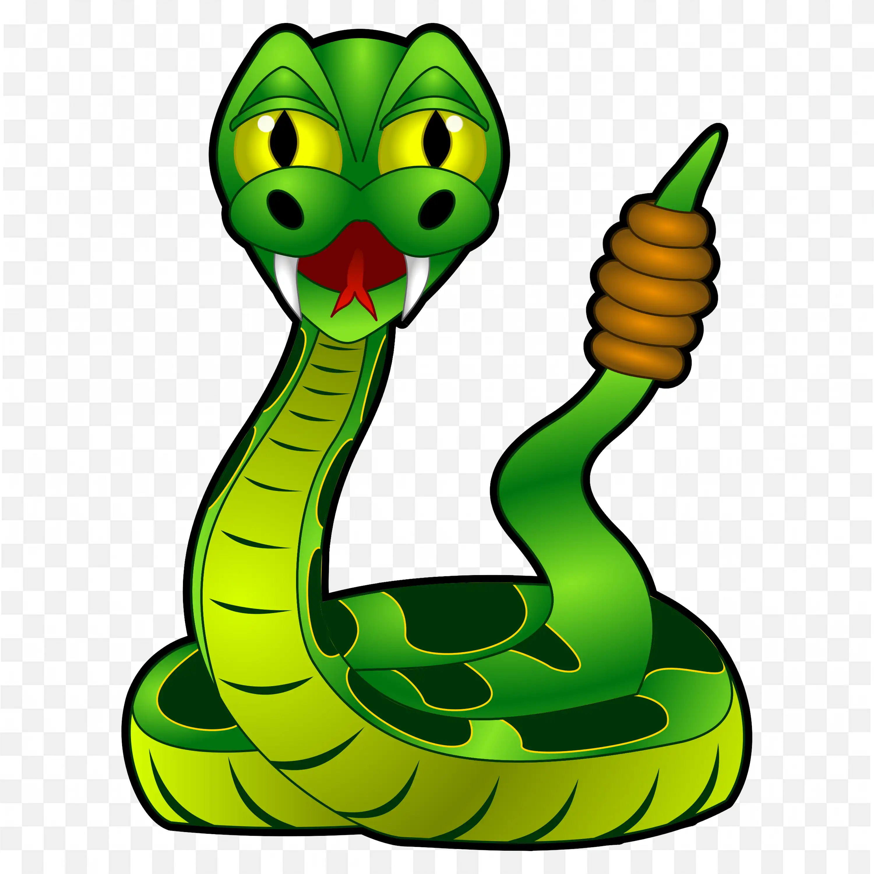 Cartoon Green Snake PNG Holding Microphone Clipart