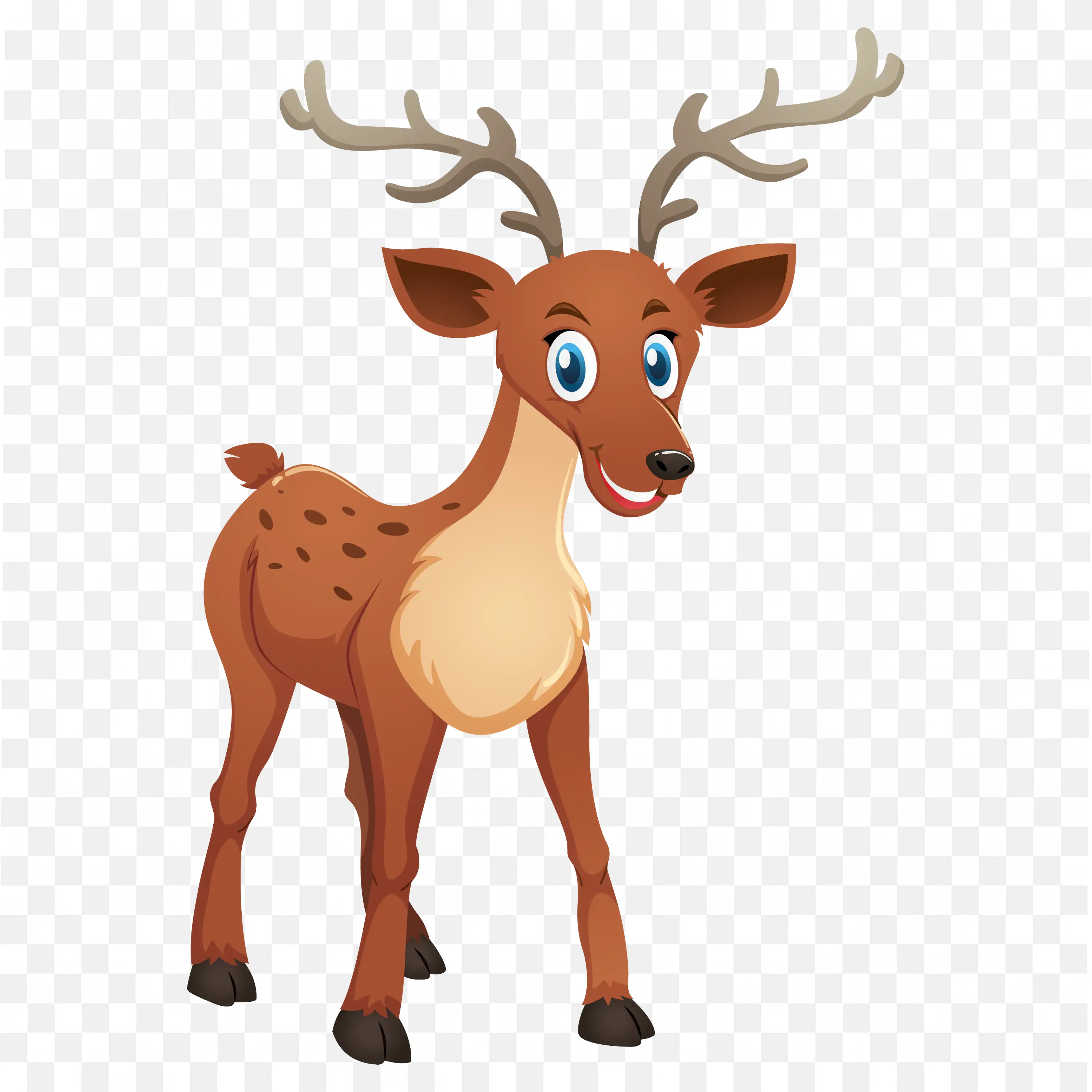Cartoon Reindeer Clip Art Standing Animal Nature Style