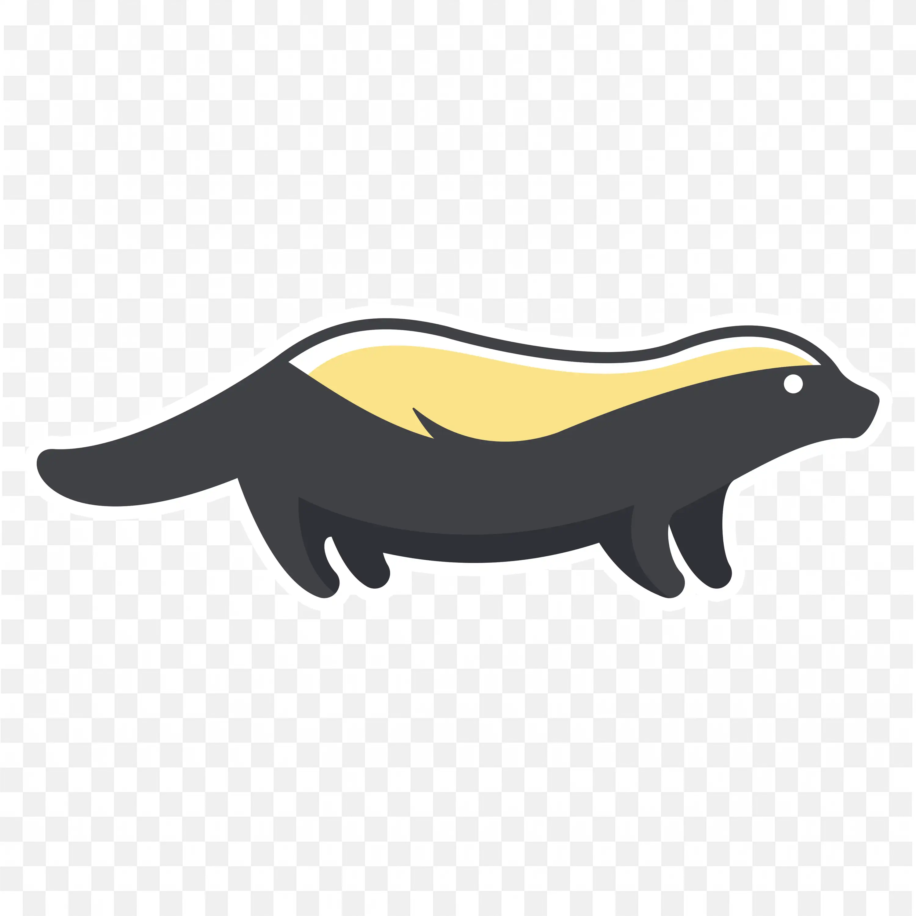 Cartoon Skunk Lying Clip Art Cute Nature Animal Character