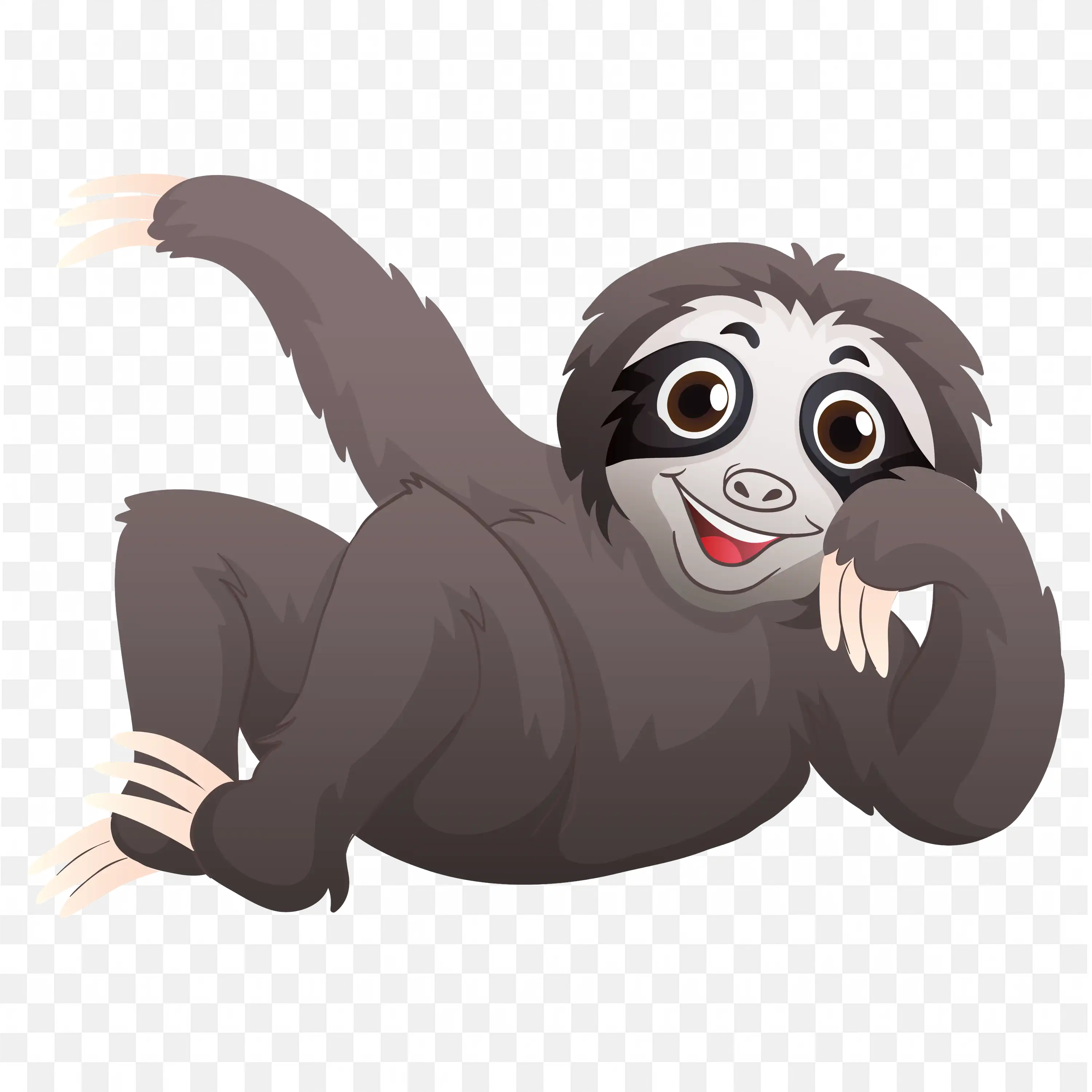 Cartoon Sloth Hanging PNG Cute Transparent Animal Art