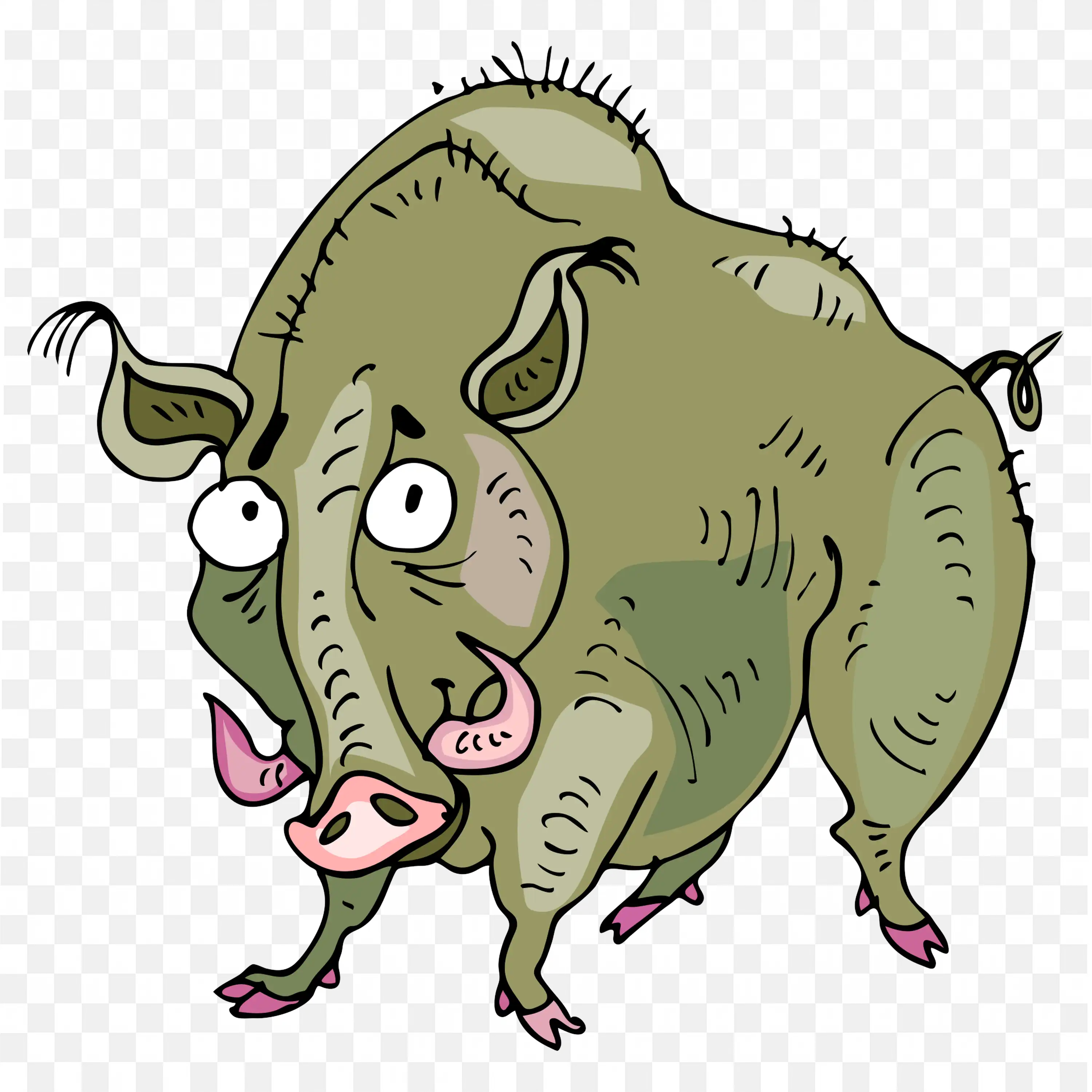 Cartoon Wild Boar Stylized Vector Clipart Illustration Download