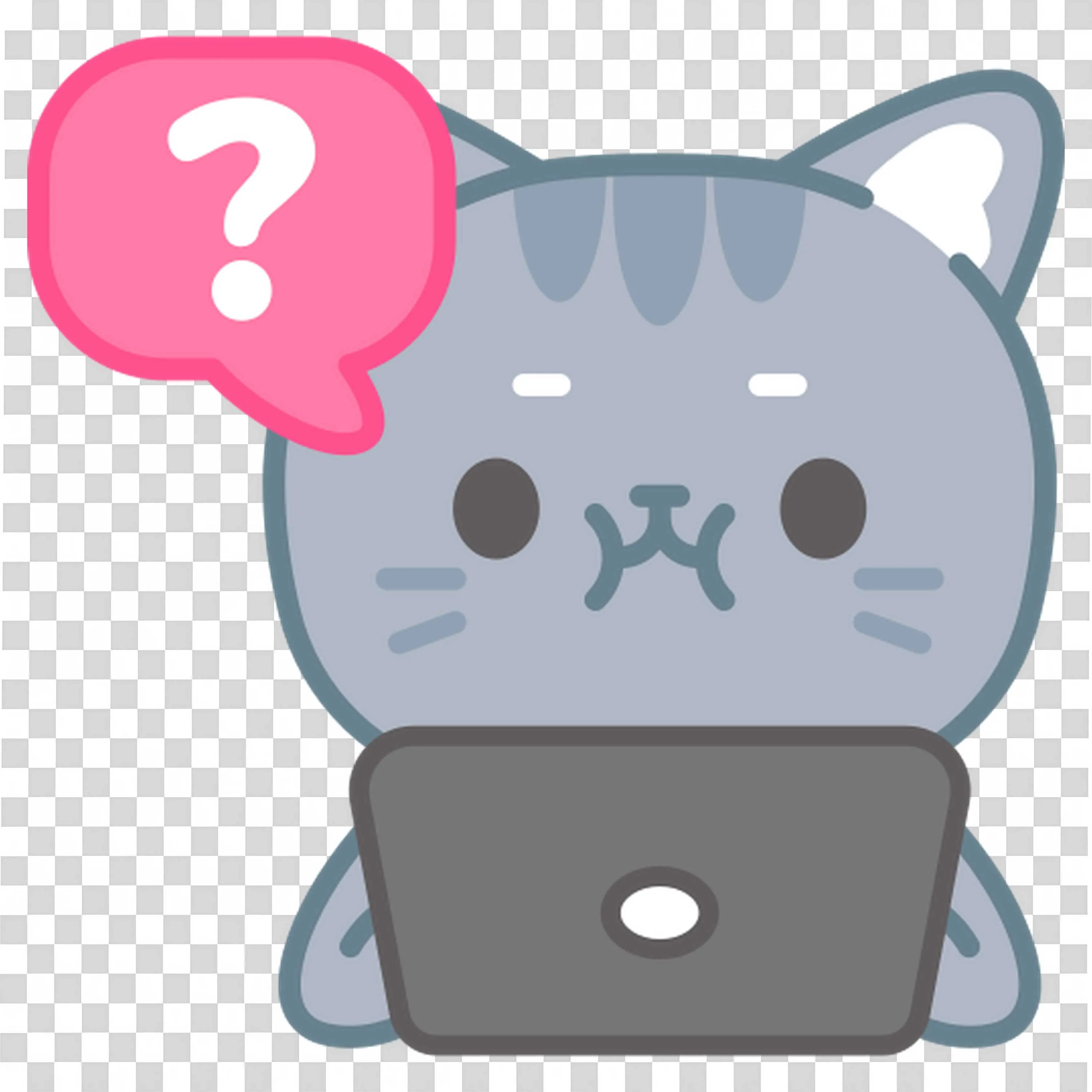 Cat Has Question While Using Laptop to Learn Free Download