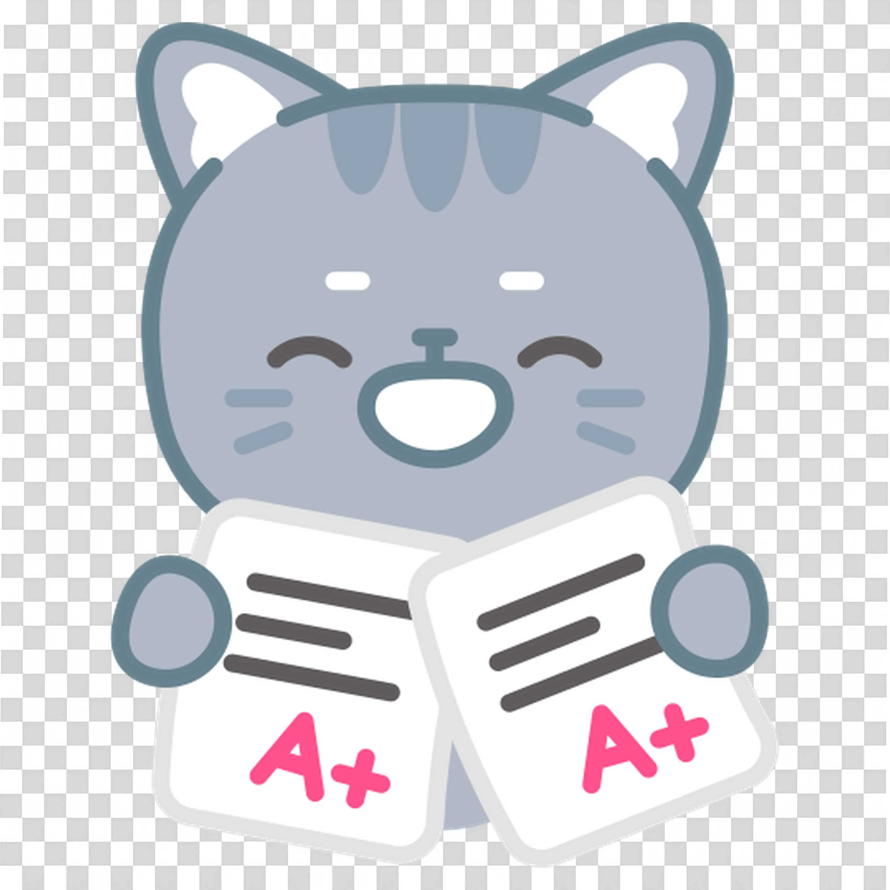 Cat Smiles with Diploma After Fun School Journey Png