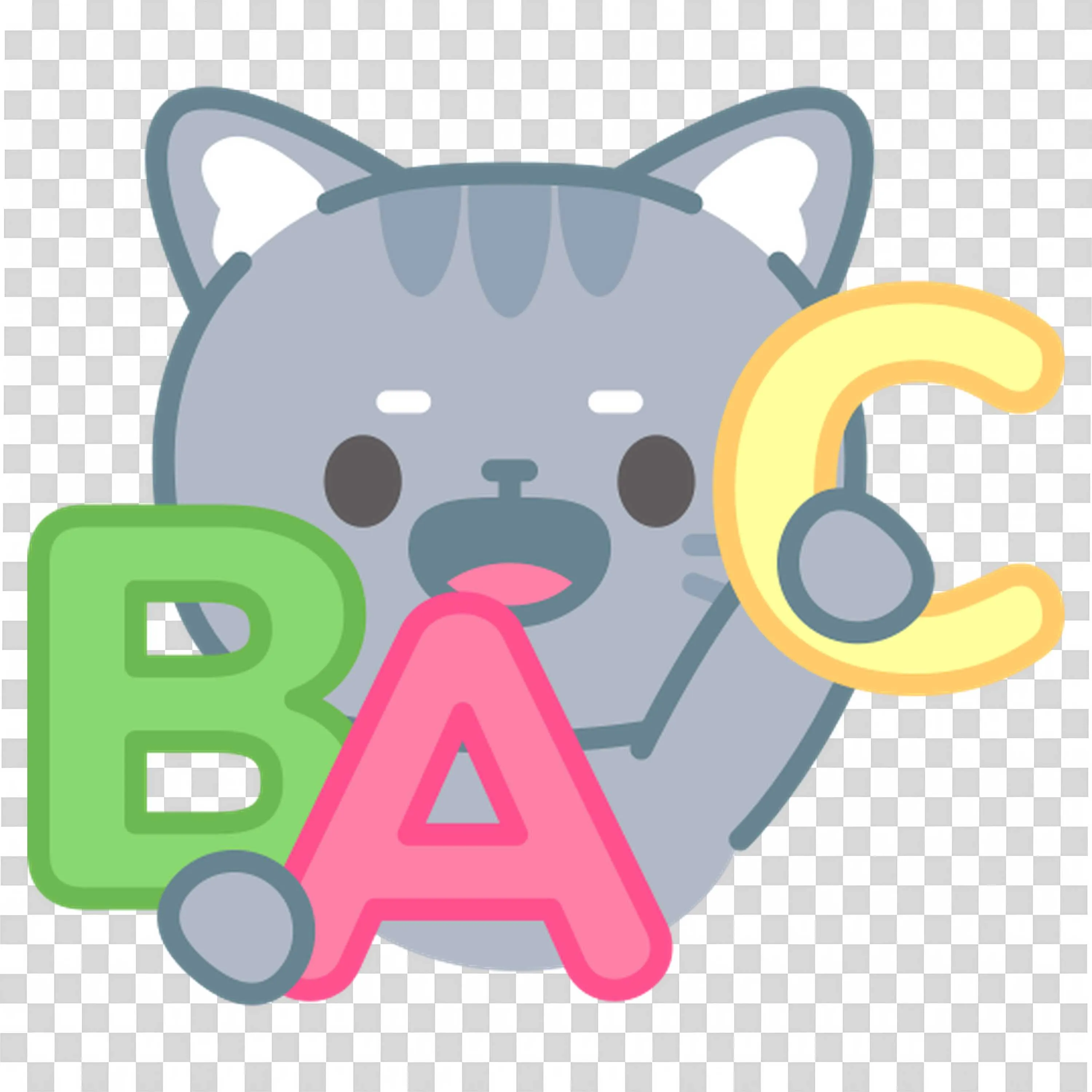 Cat Standing Next to Abc Blocks with Happy Smile Png