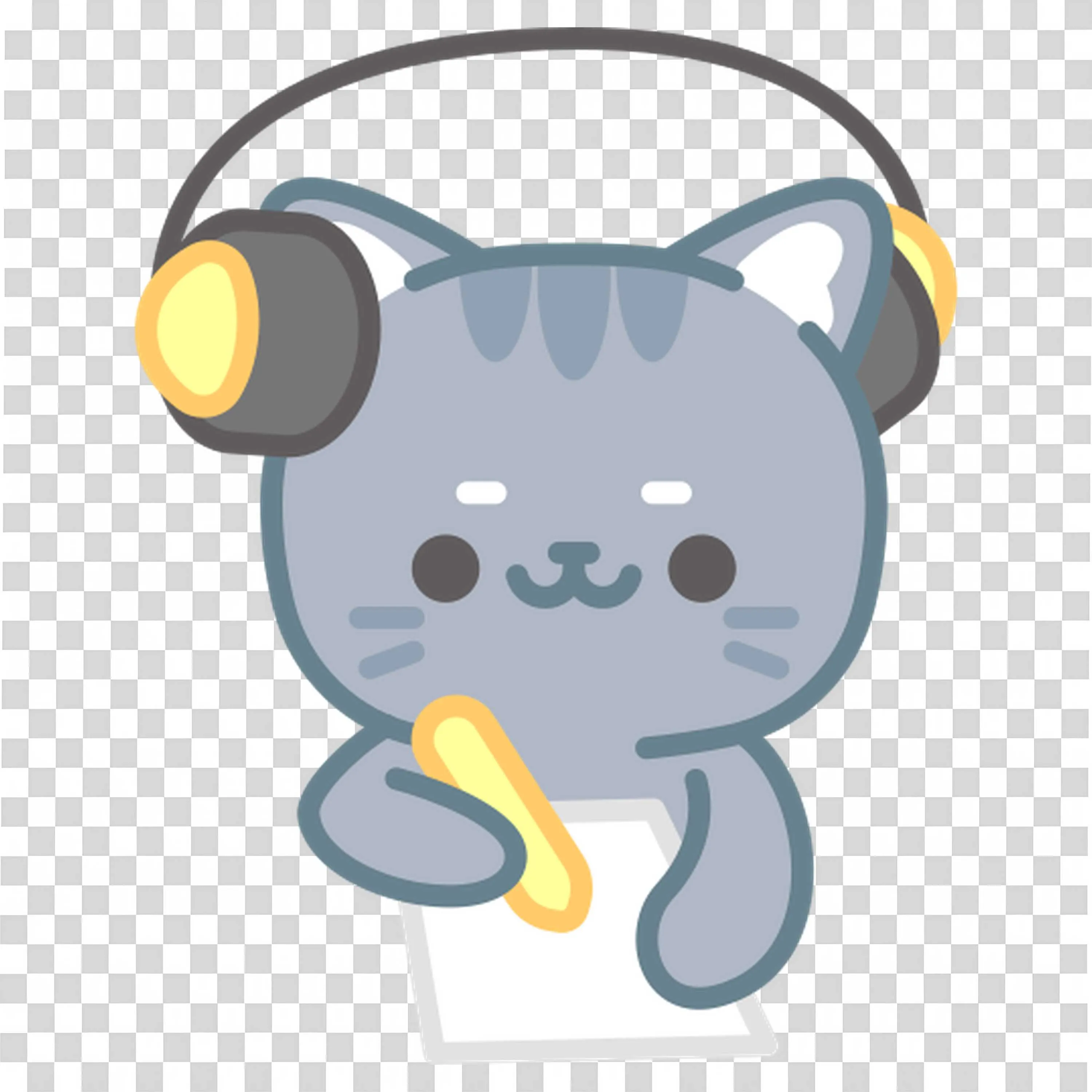 Cat Wearing Headphones Enjoying Audio Learning Online