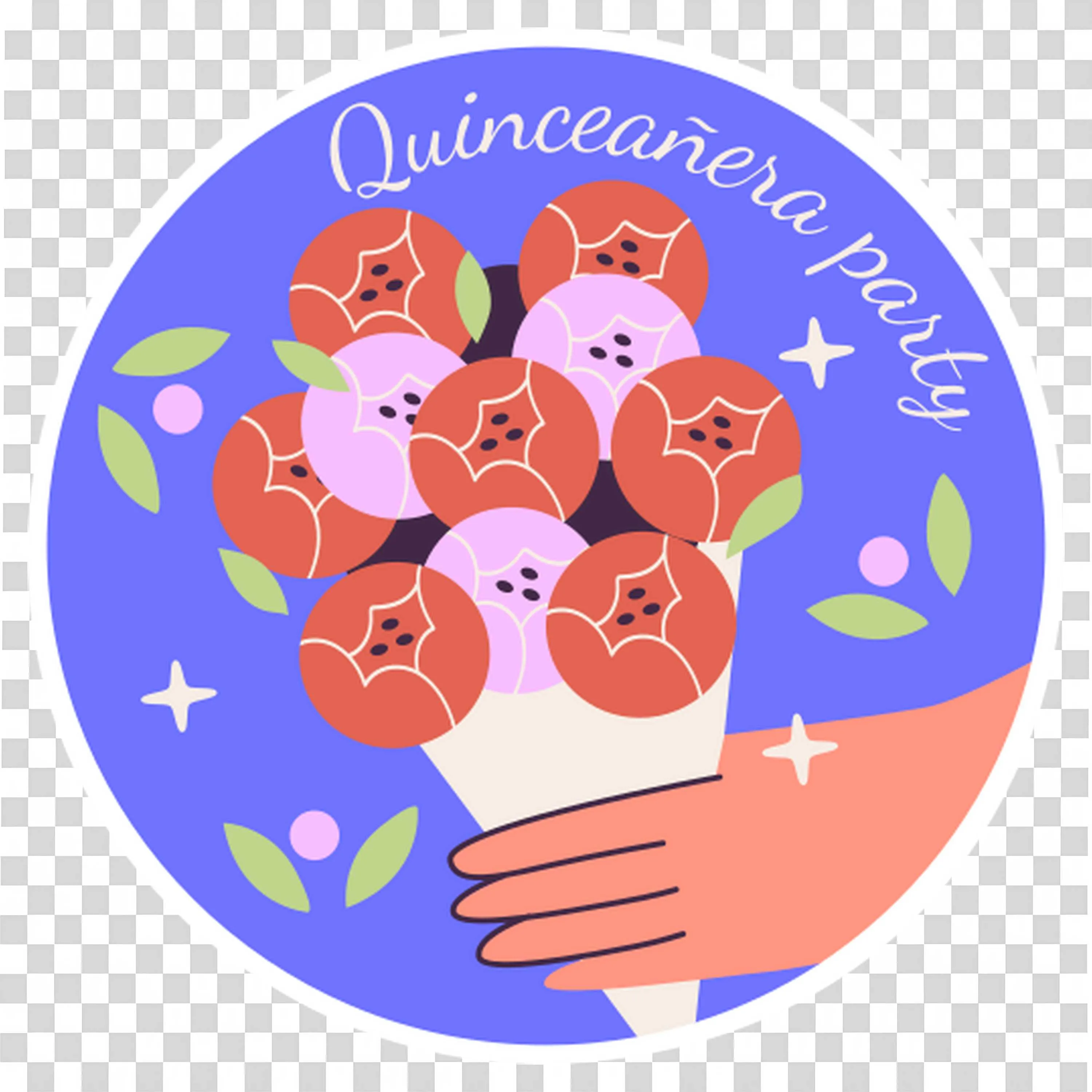 Celebration Bouquet For Fifteen Birthday Or Event PNG