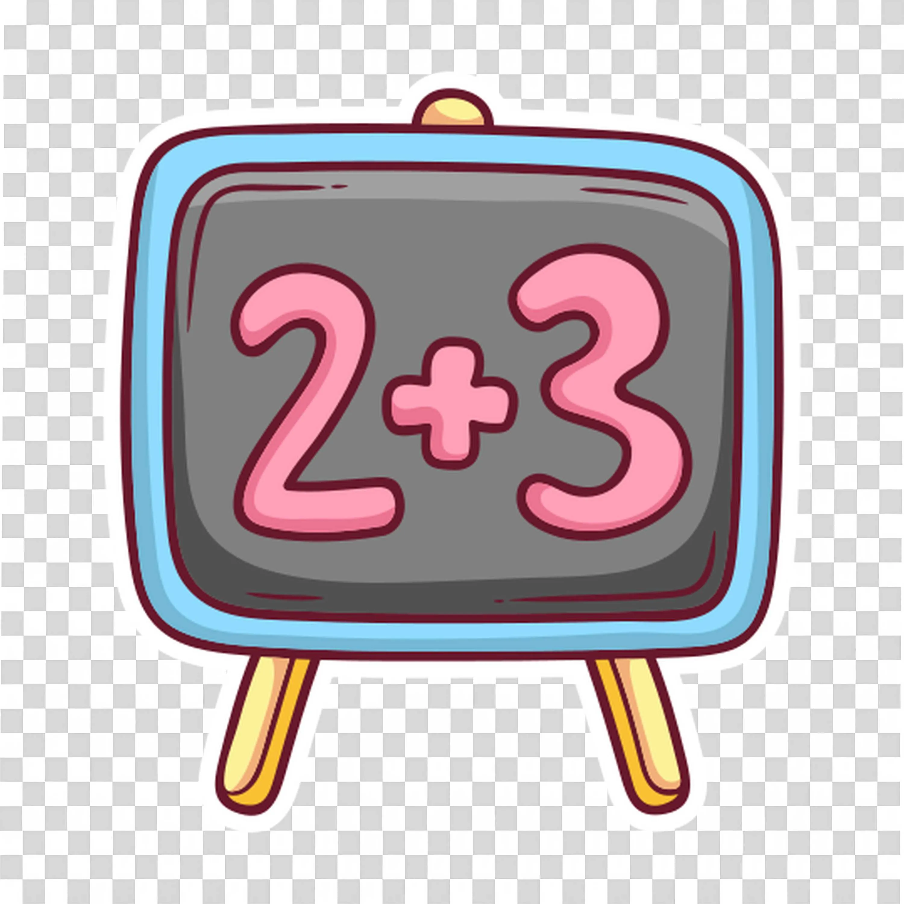 Chalkboard with Math Equation On a Small Wooden Stand