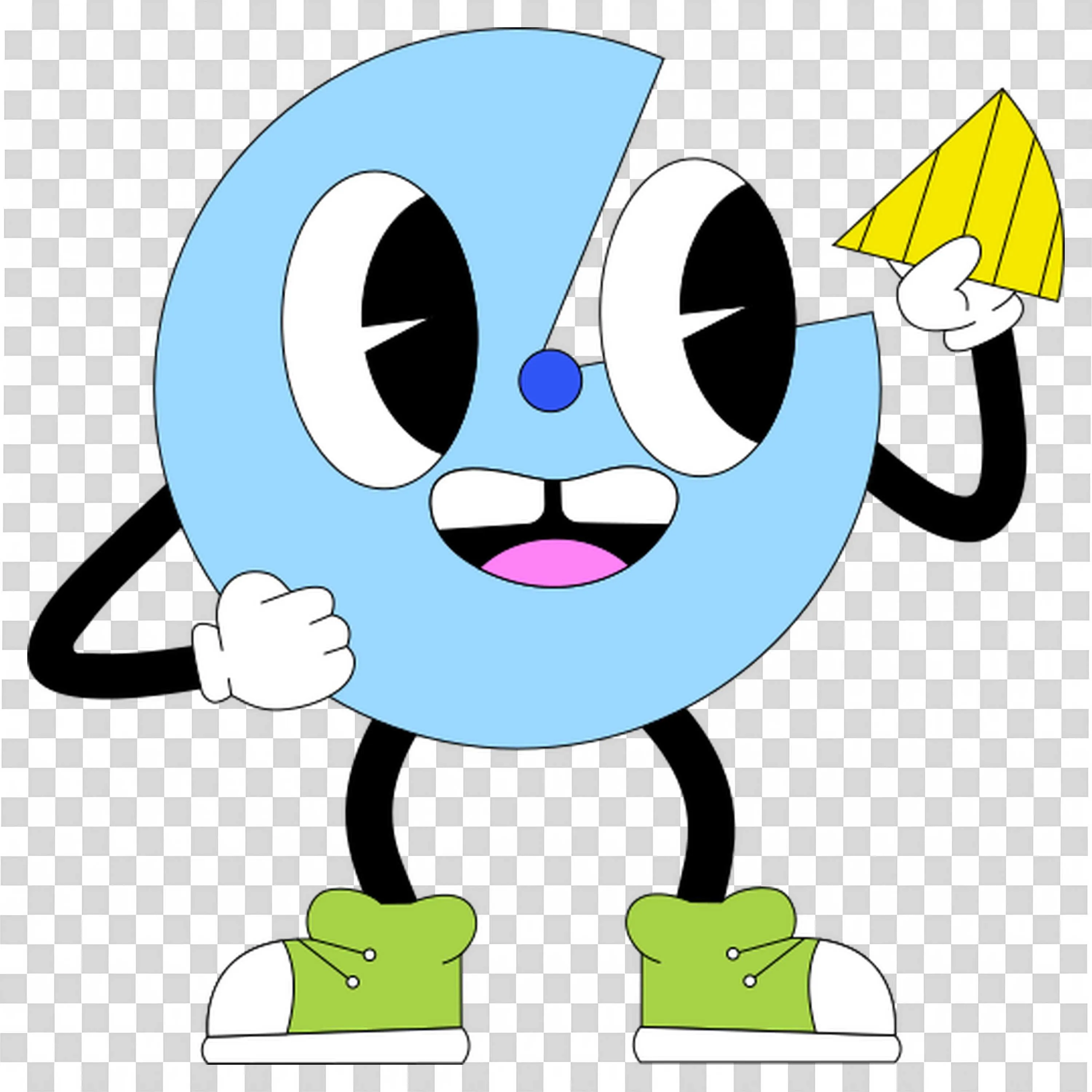 Character with Banana and Water Bottle Getting Ready Png