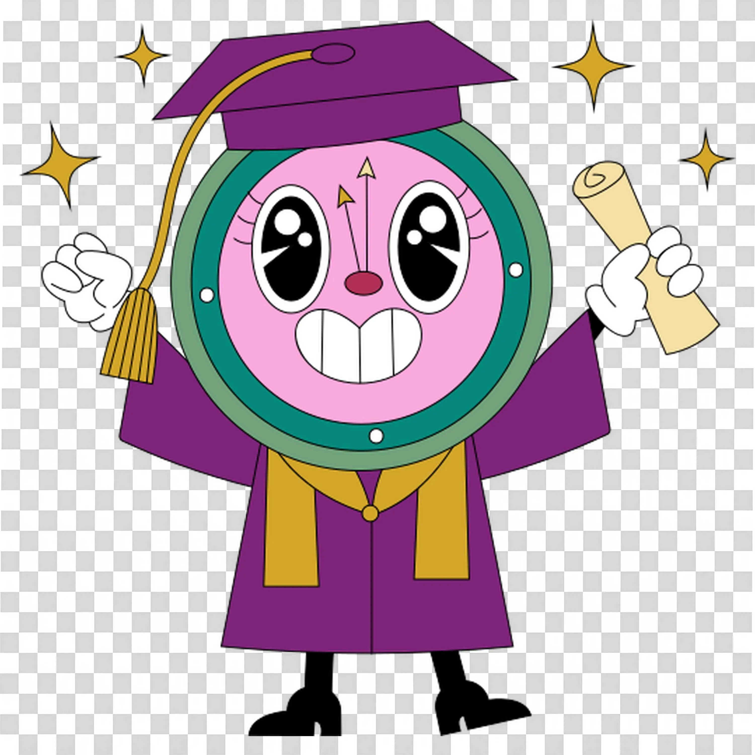 Cheerful Graduate Shows Learning Leads to Success Png