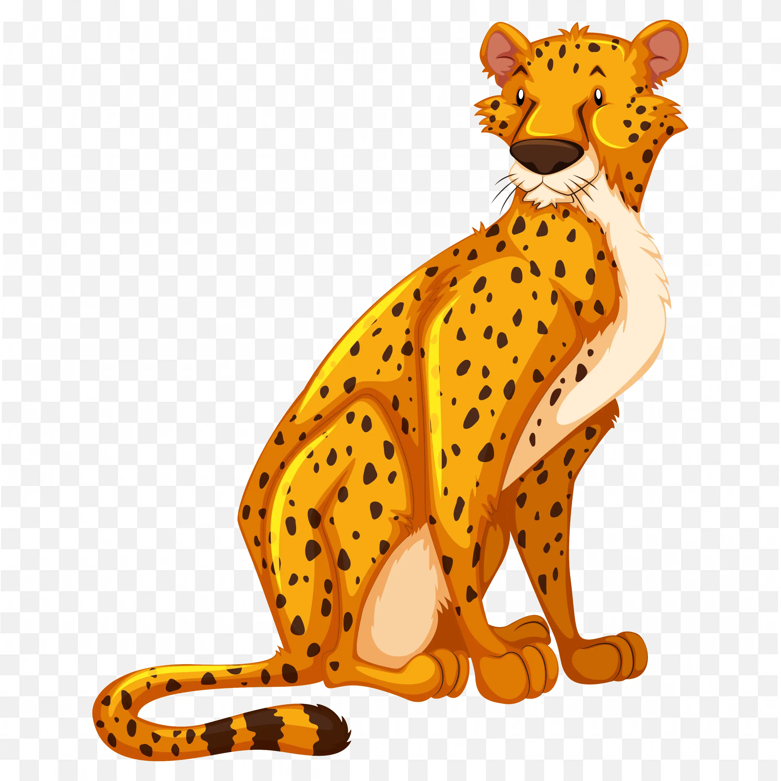 Cheetah Sitting Big Cat Wild Animal PNG Illustration
