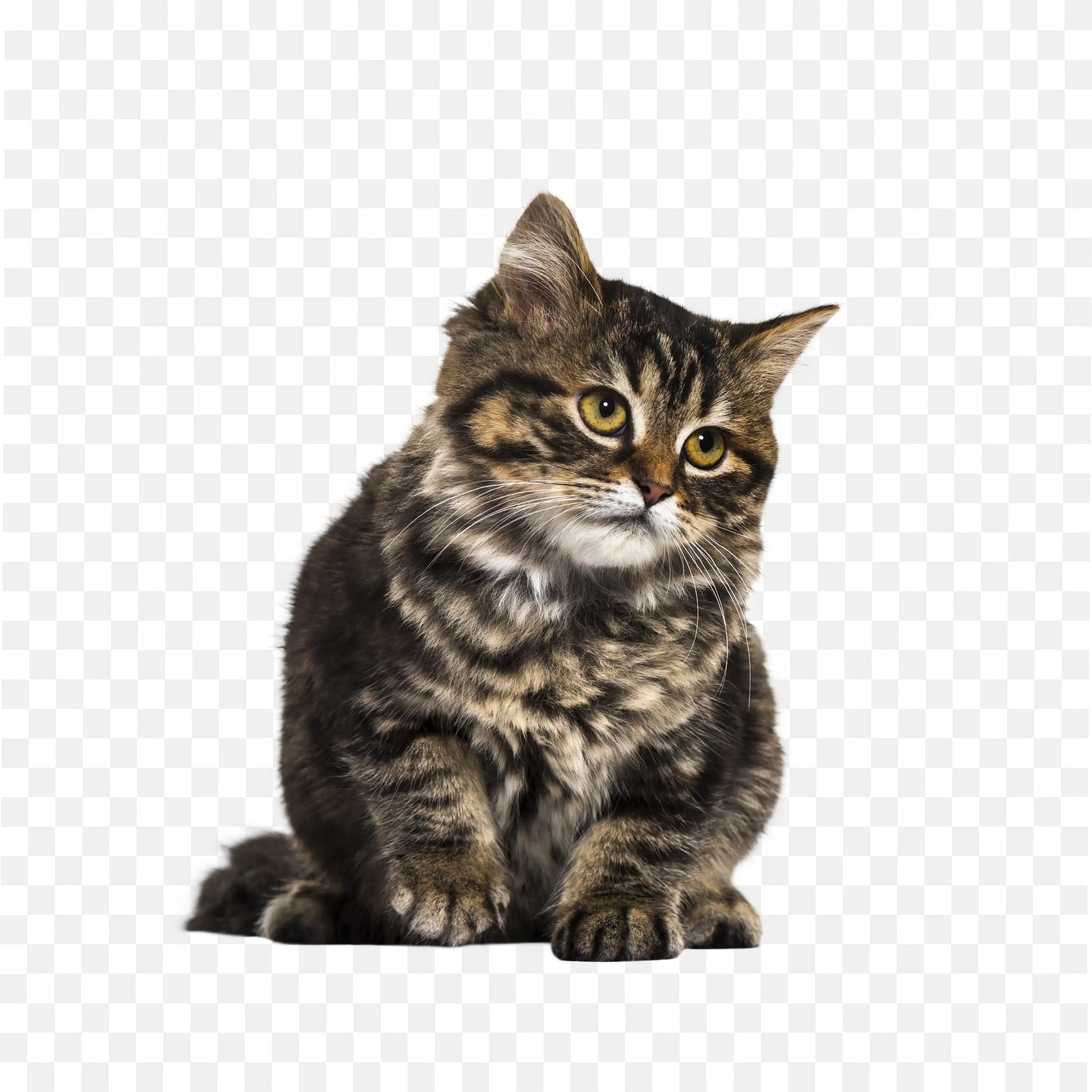 Chubby Cat PNG Sitting Feline Pet Clip Art Cute Design