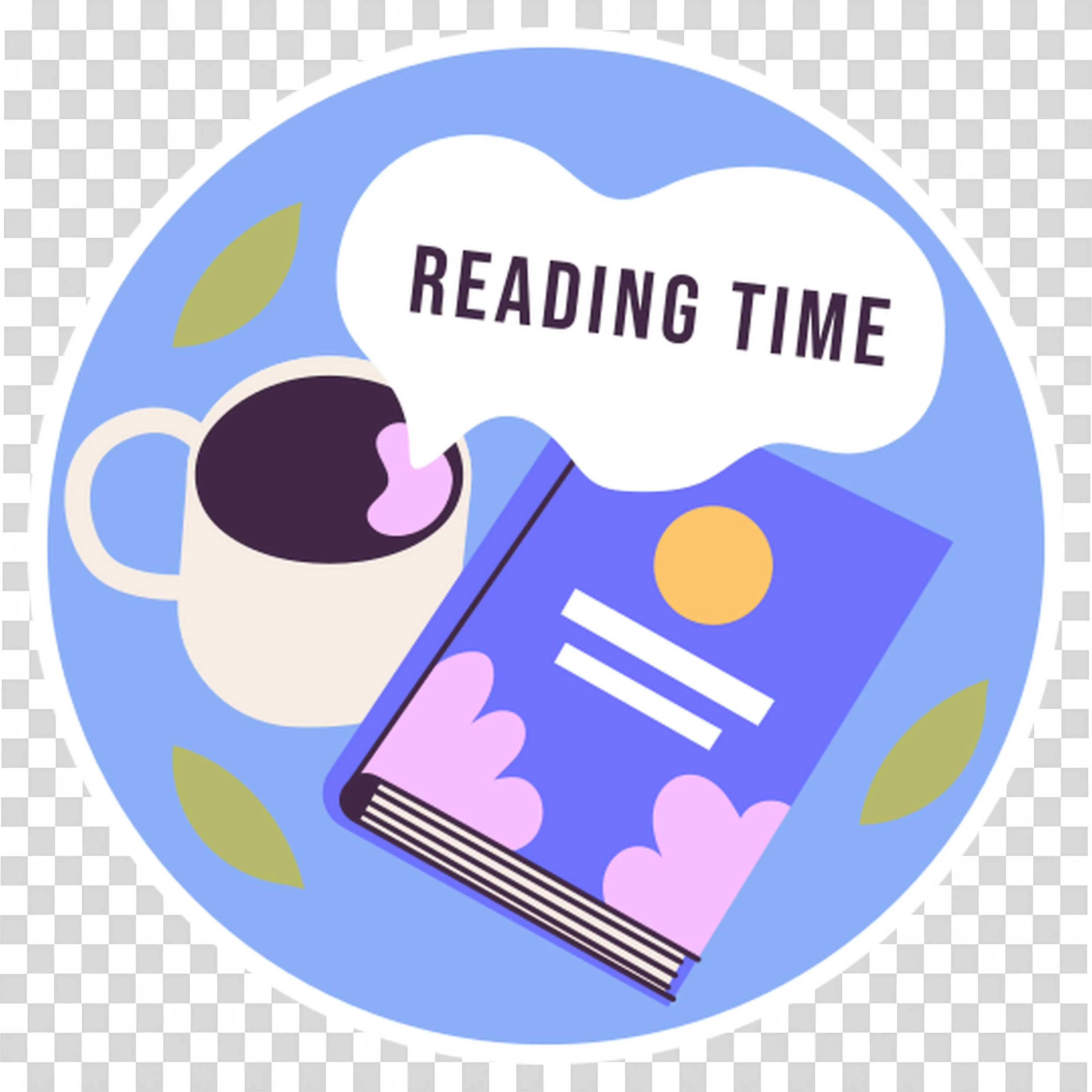 Clock and Book Image Sets Reading Time as Fun Routine