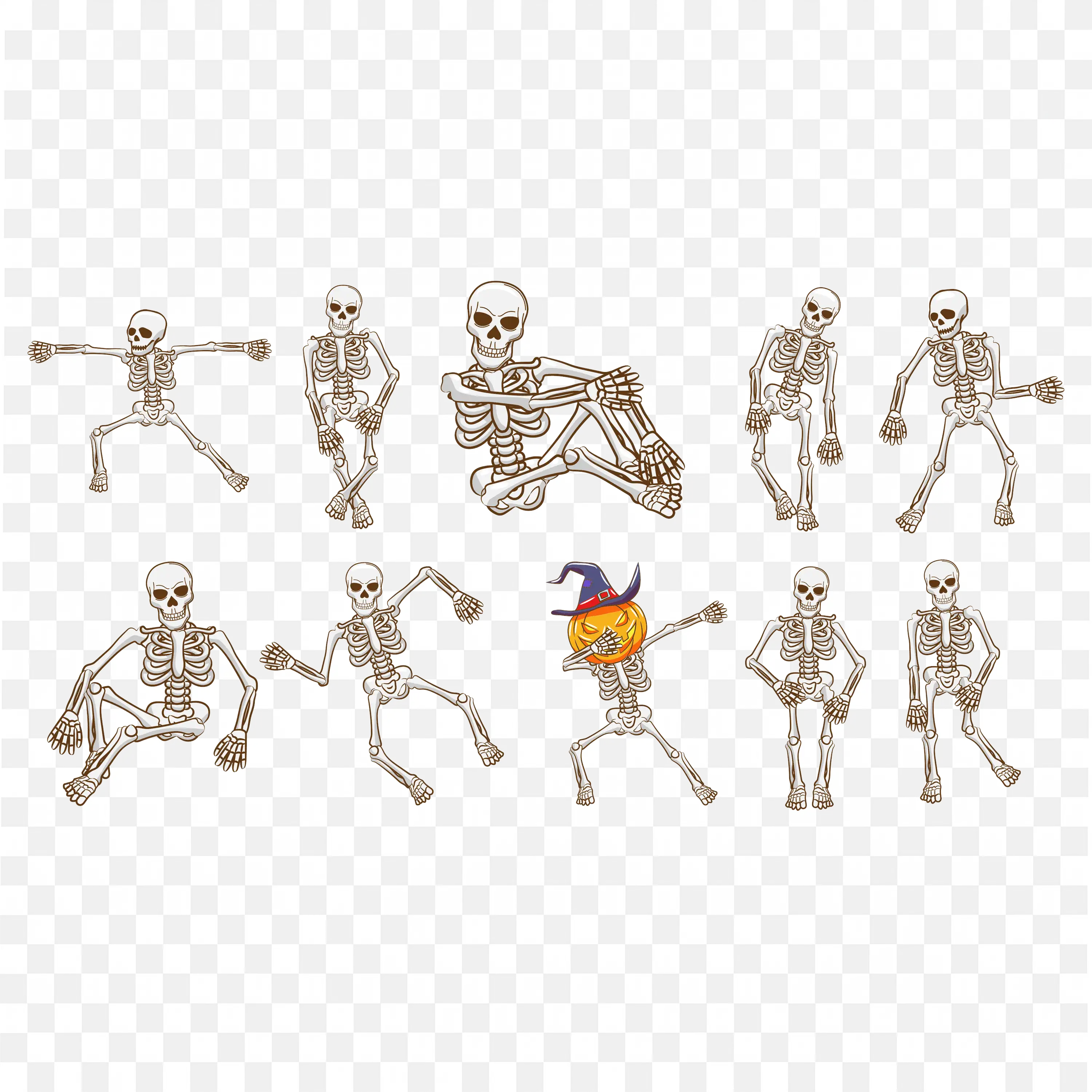 Collection of Tree Sketches in Pencil Hand Drawn Design