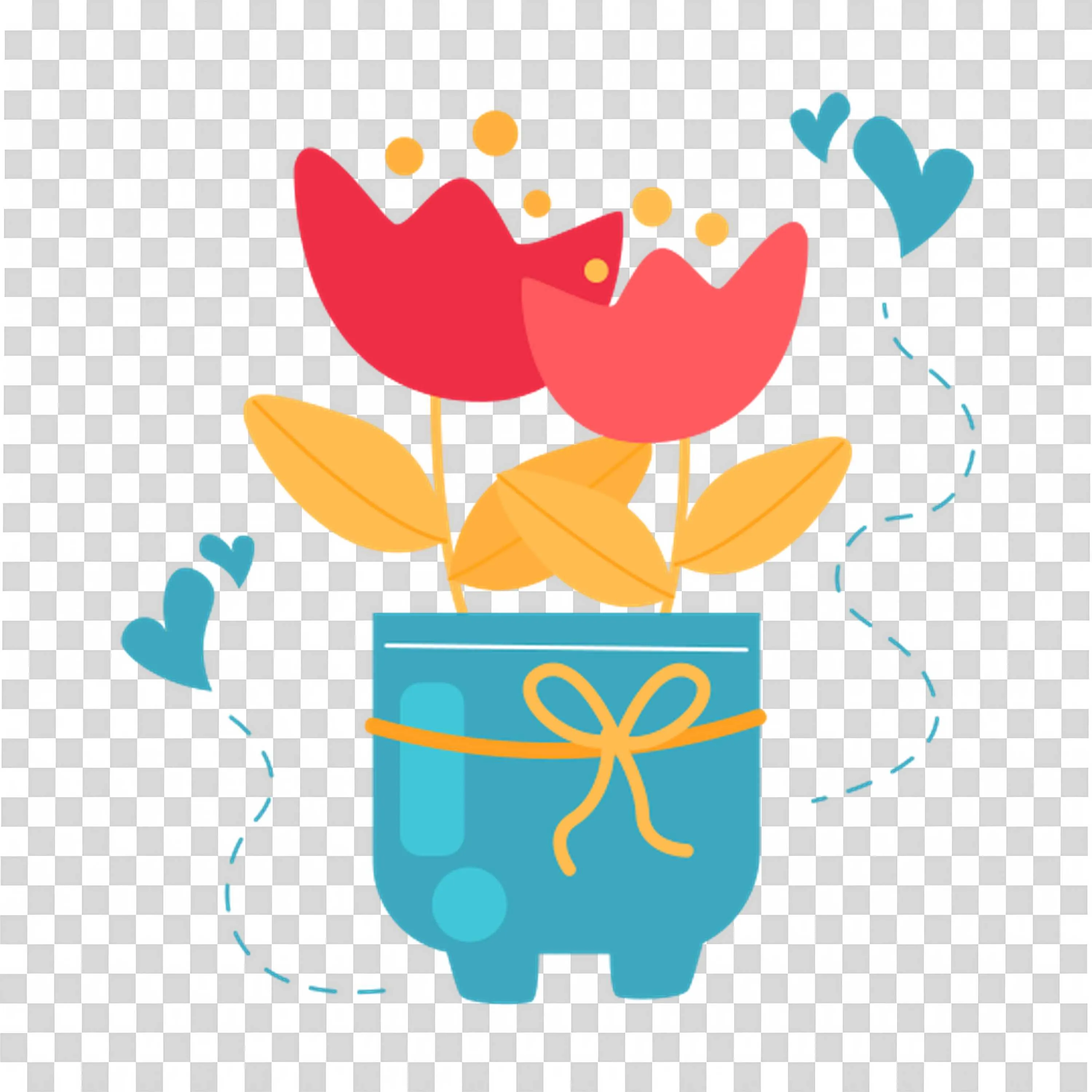 Colorful Flower Pot Blooms with Kindness PNGDownload