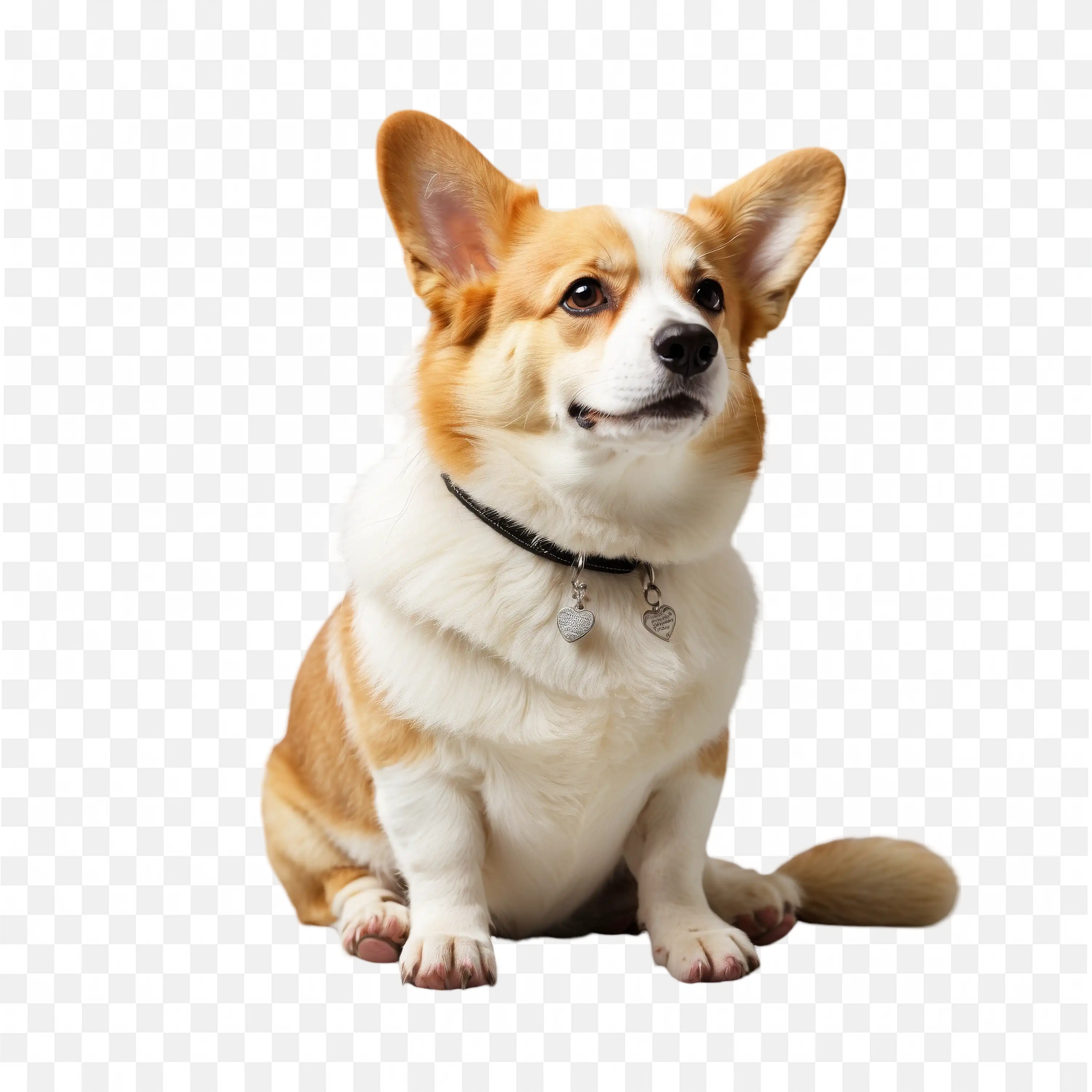 Corgi Dog in Sitting Position Fluffy Tail PNG Art Download