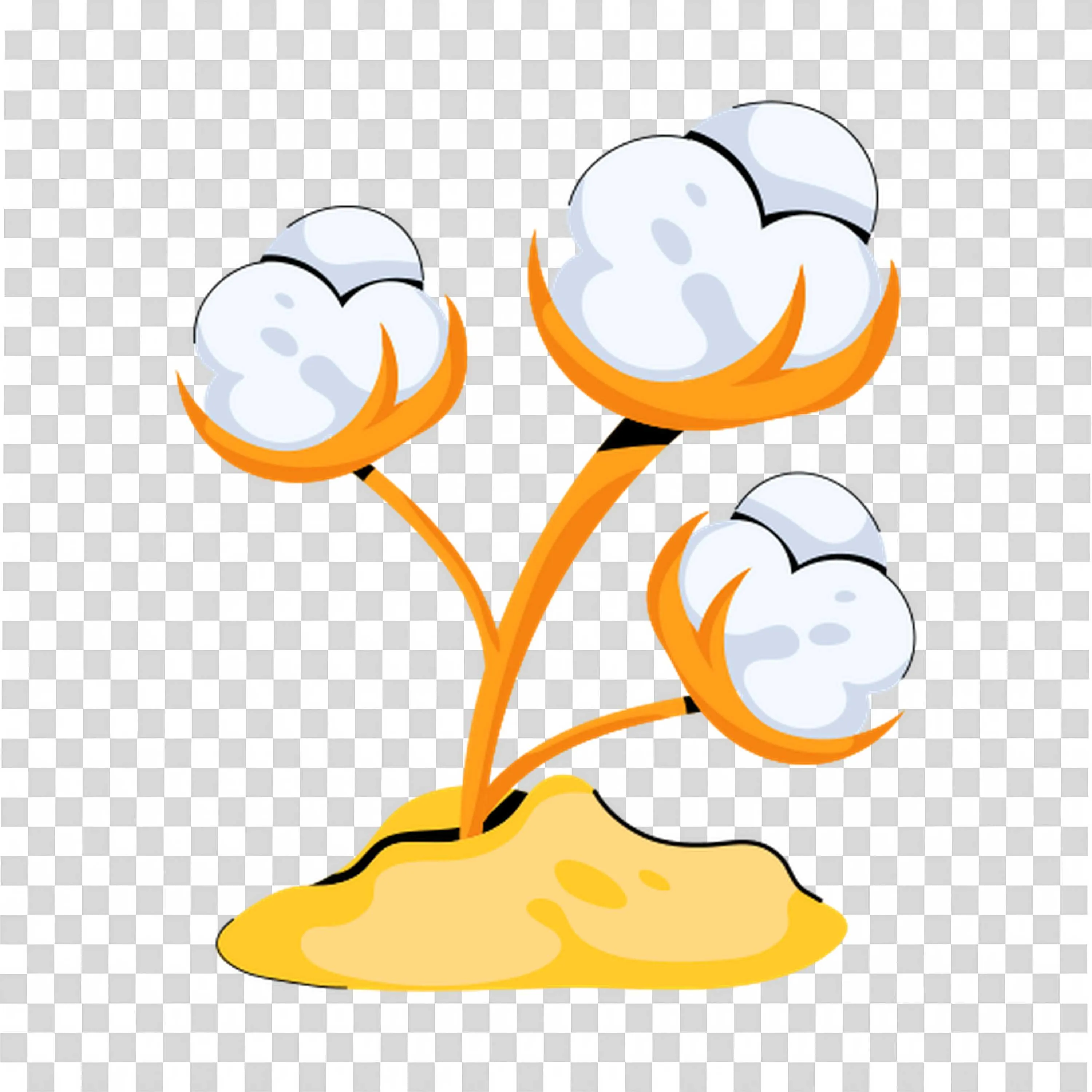 Cotton Plant Design Represents Natural Purity Free PNG