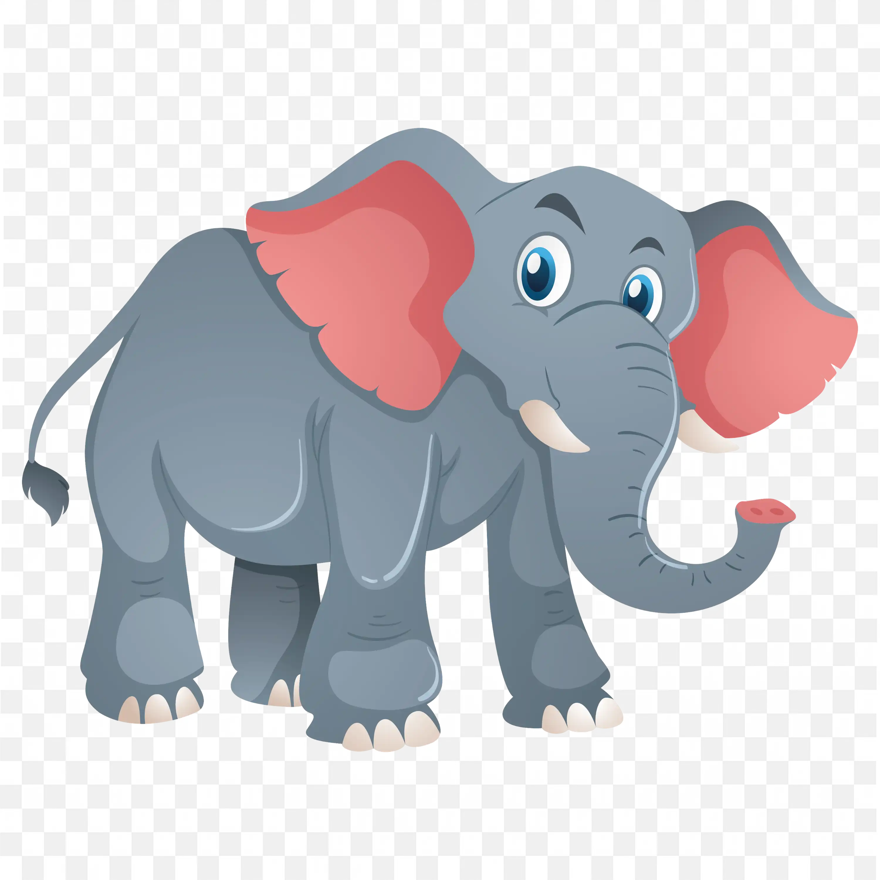 Cute Baby Elephant Clip Art Blue Animal Nature Cartoon Art