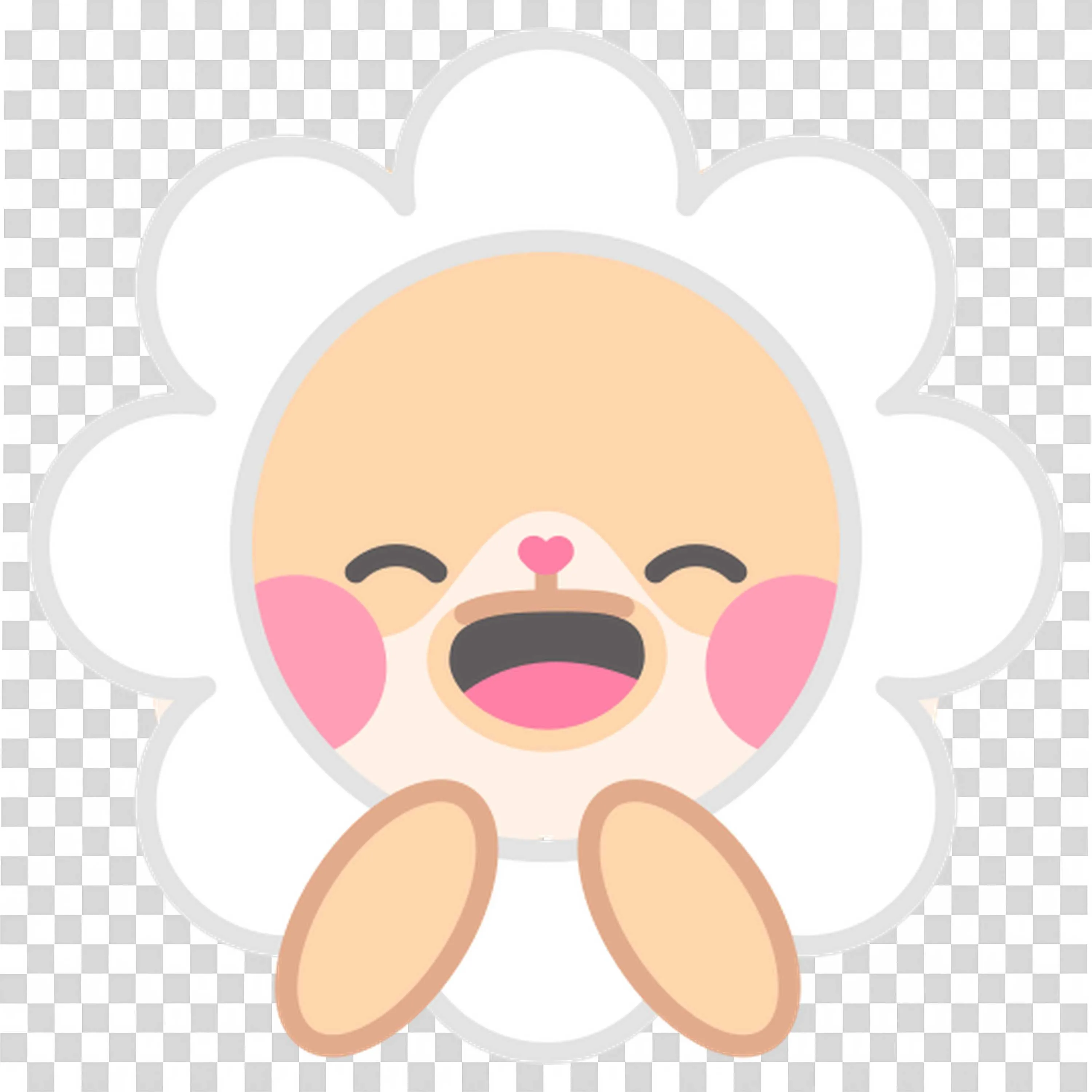 Cute Baby Face in a White Flower Petal PNGDownload