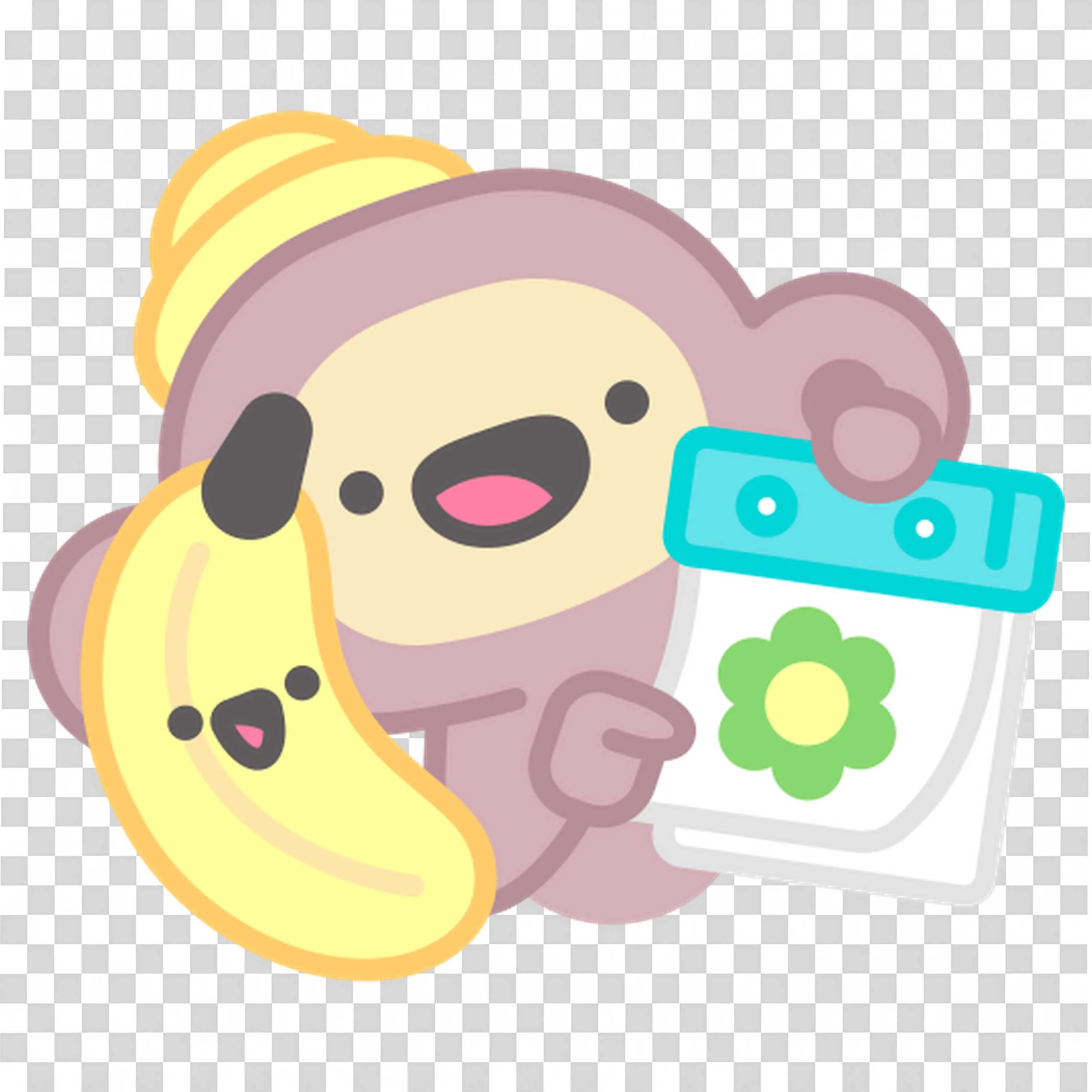 Cute Brown Bear Taking Pictures with a Flower Crown