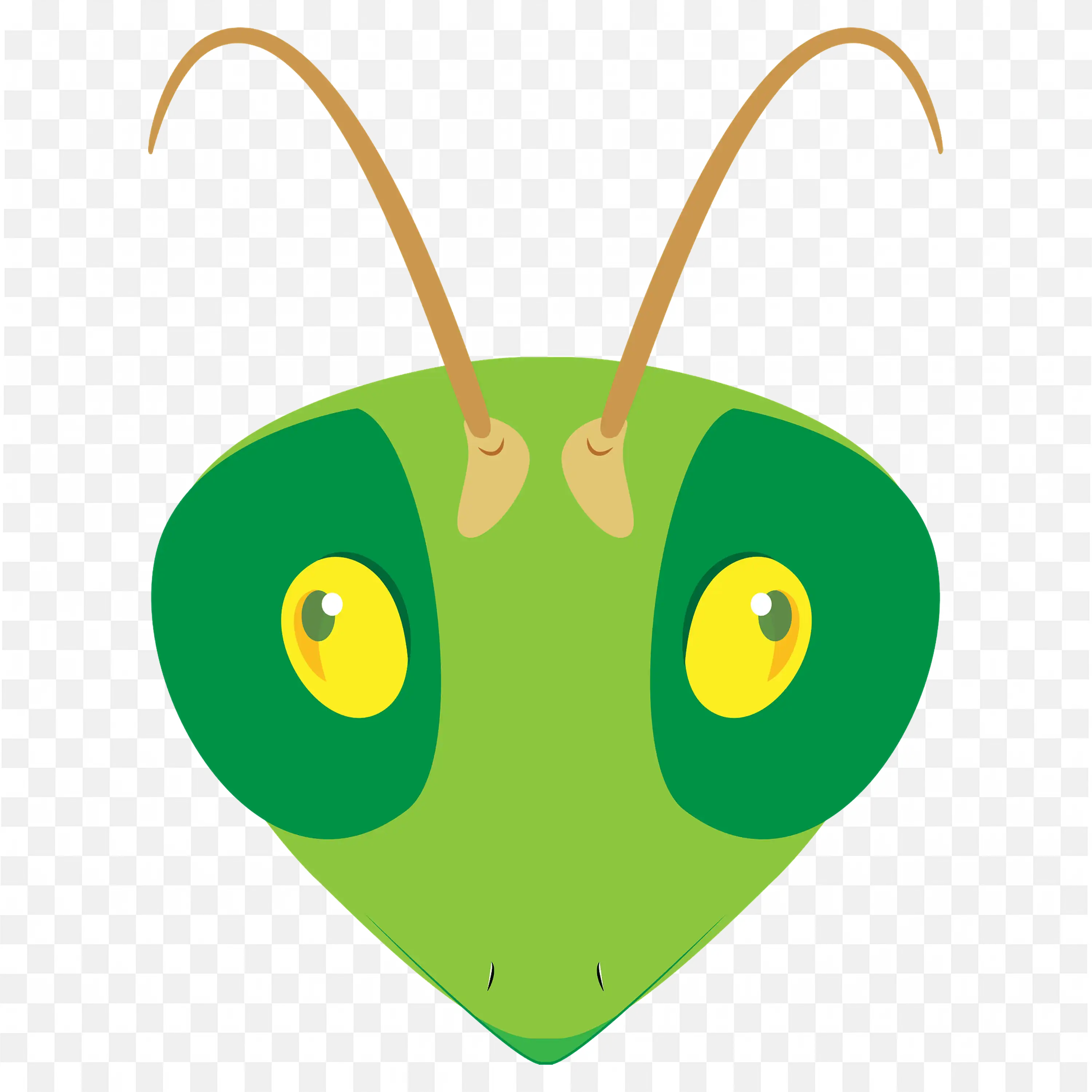 Cute Cartoon Bug Face PNG Insect Vector Illustration