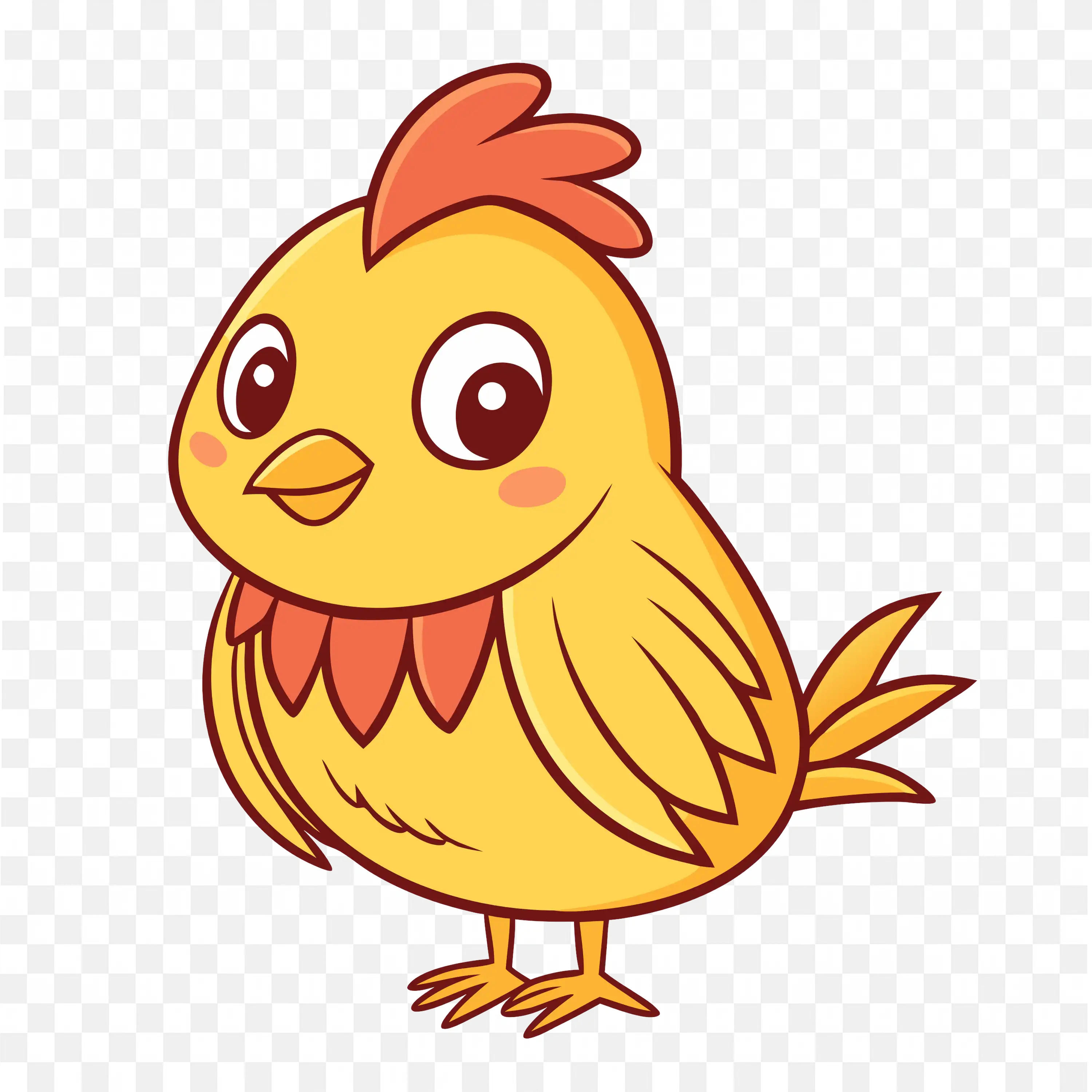 Cute Cartoon Hen Clip Art Bird Character Nature Design