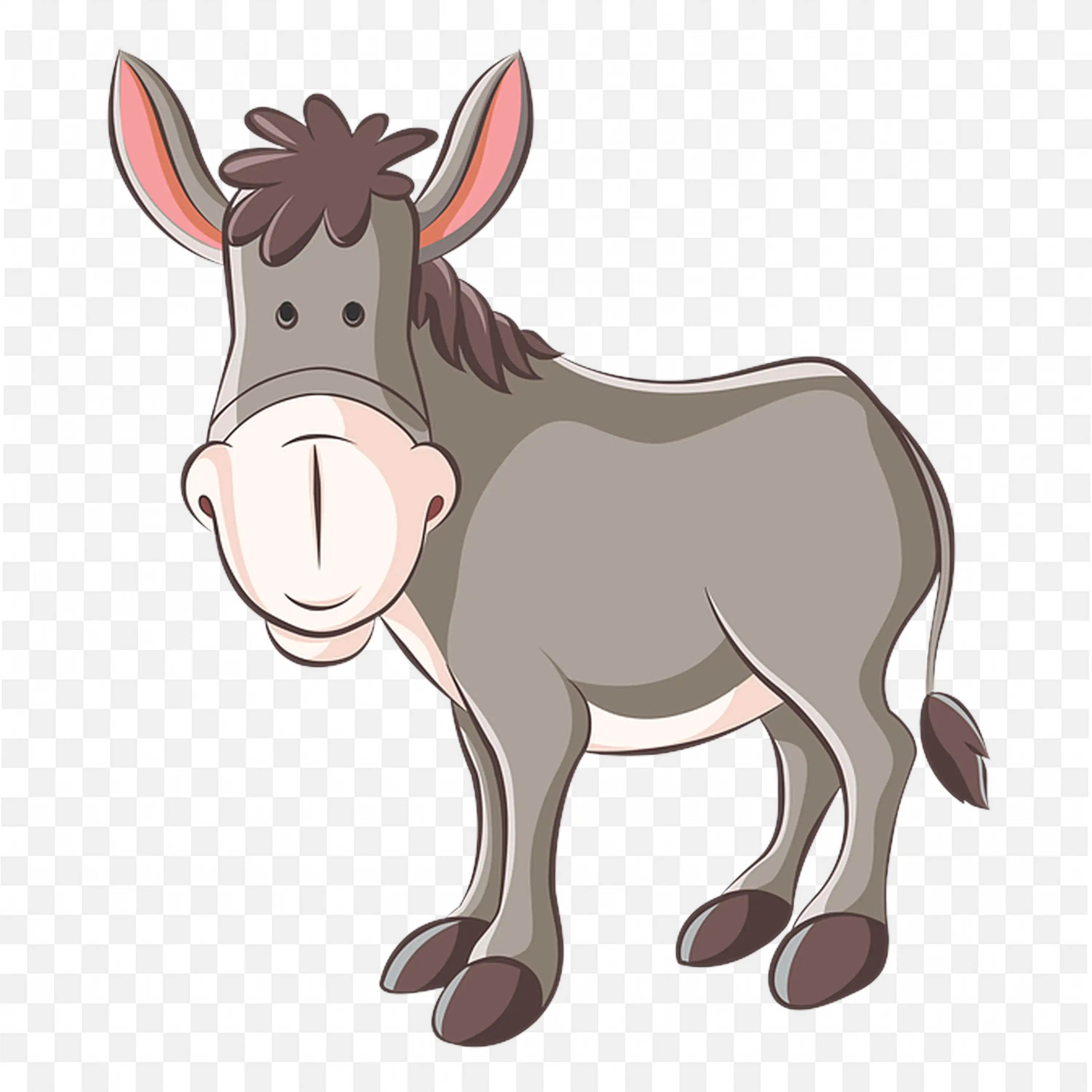 Cute Donkey Cartoon PNG Animal Image Free Download