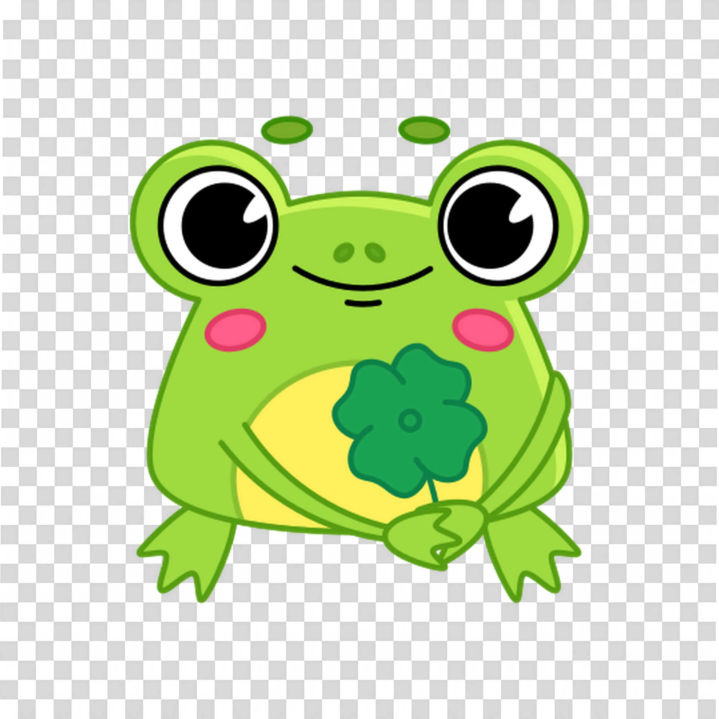 Cute Frog Holding a Green Leaf Sitting Calmly PNGImage