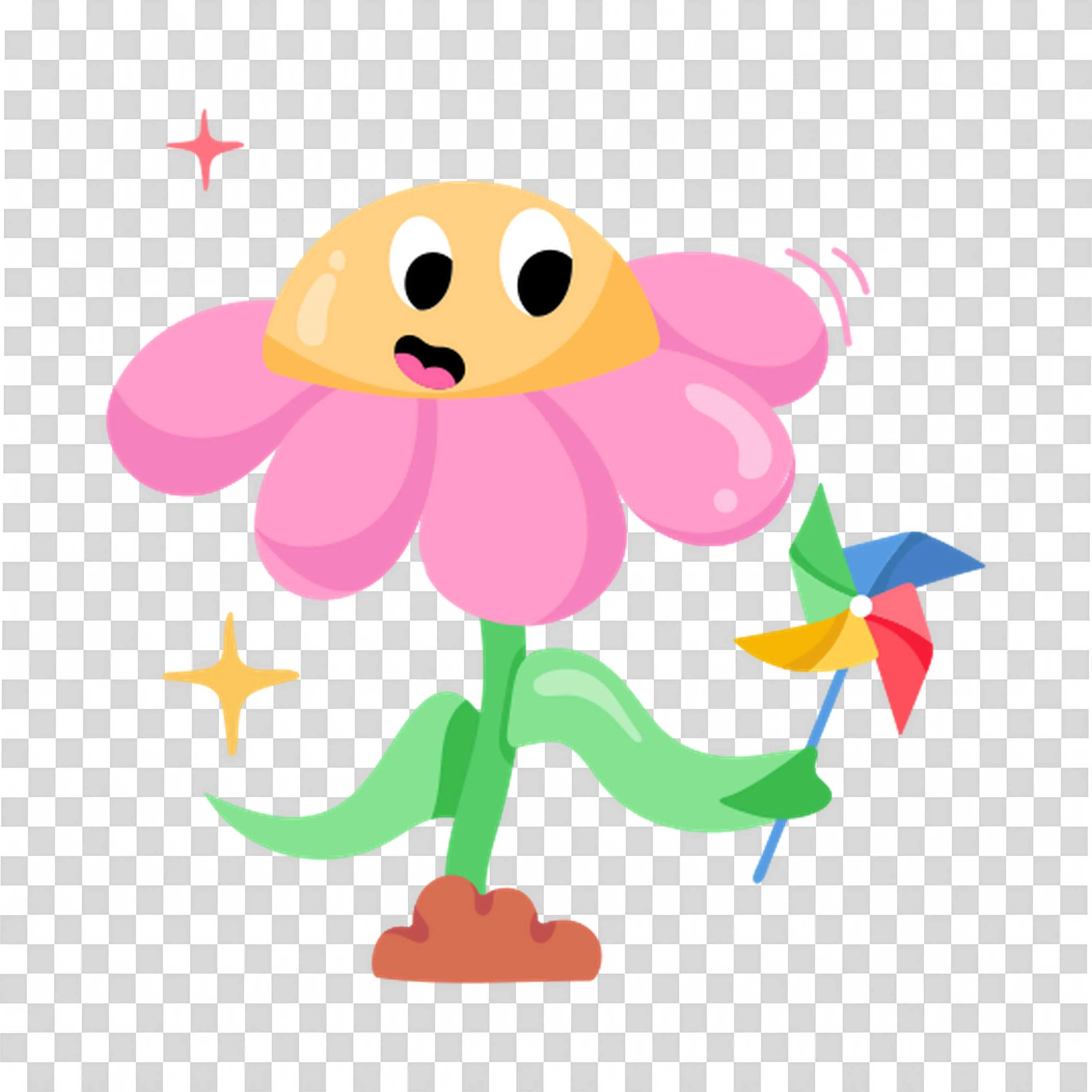 Dancing Flower with Wings Brings Happiness Free PNG