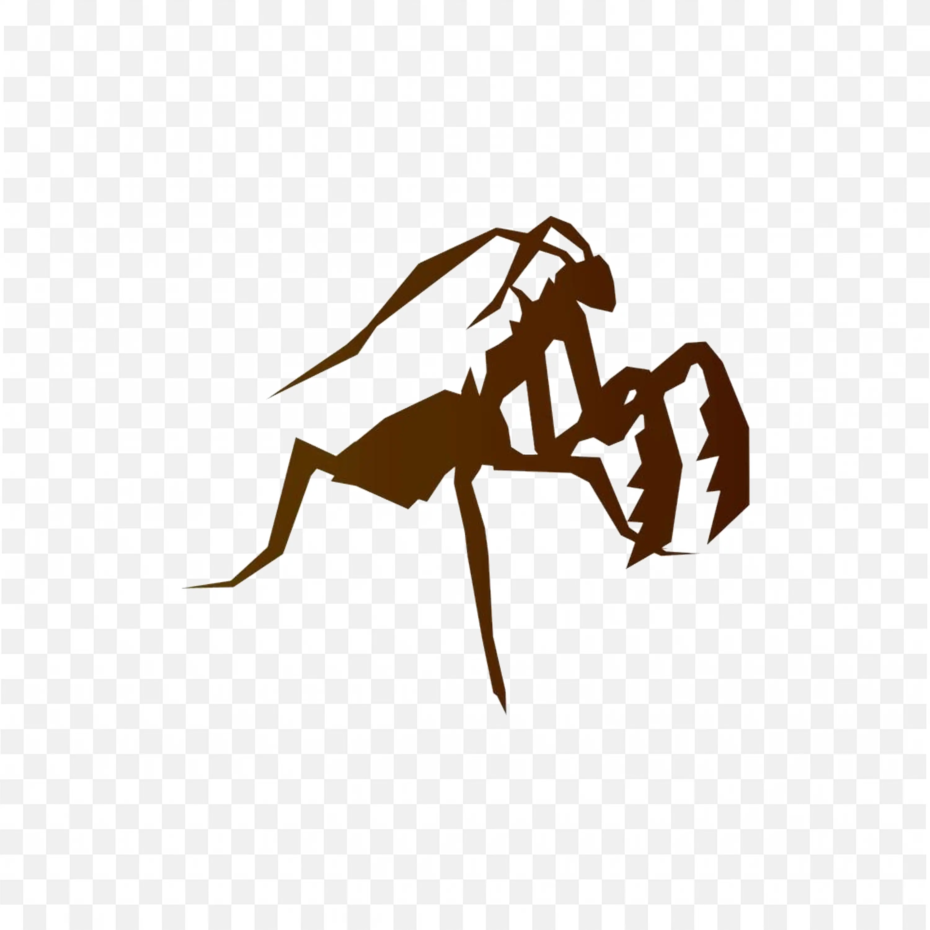 Dark Brown Cartoon Mantis Side PNG Image Download