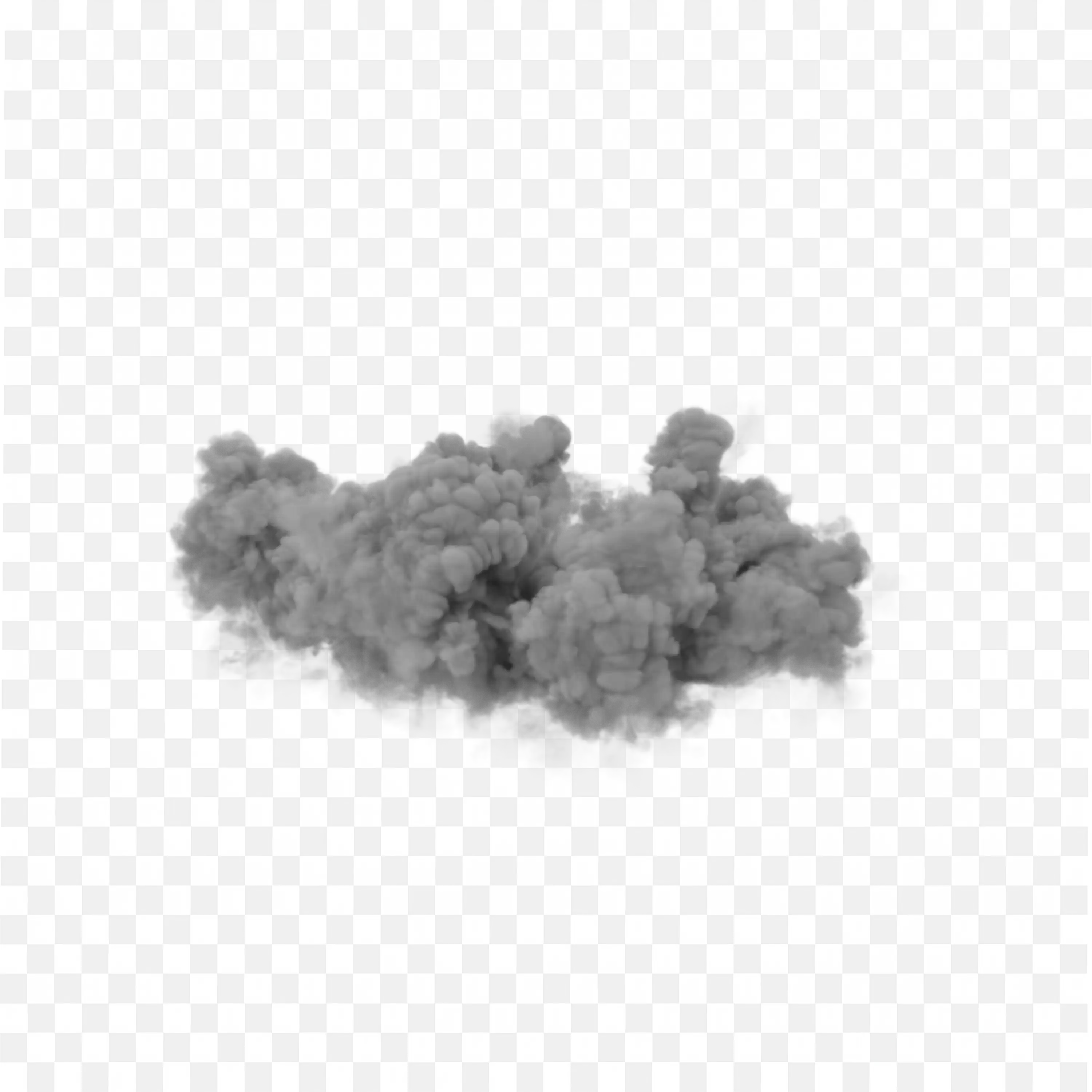 Dark Smoke Cloud Midair Realistic Transparent PNG