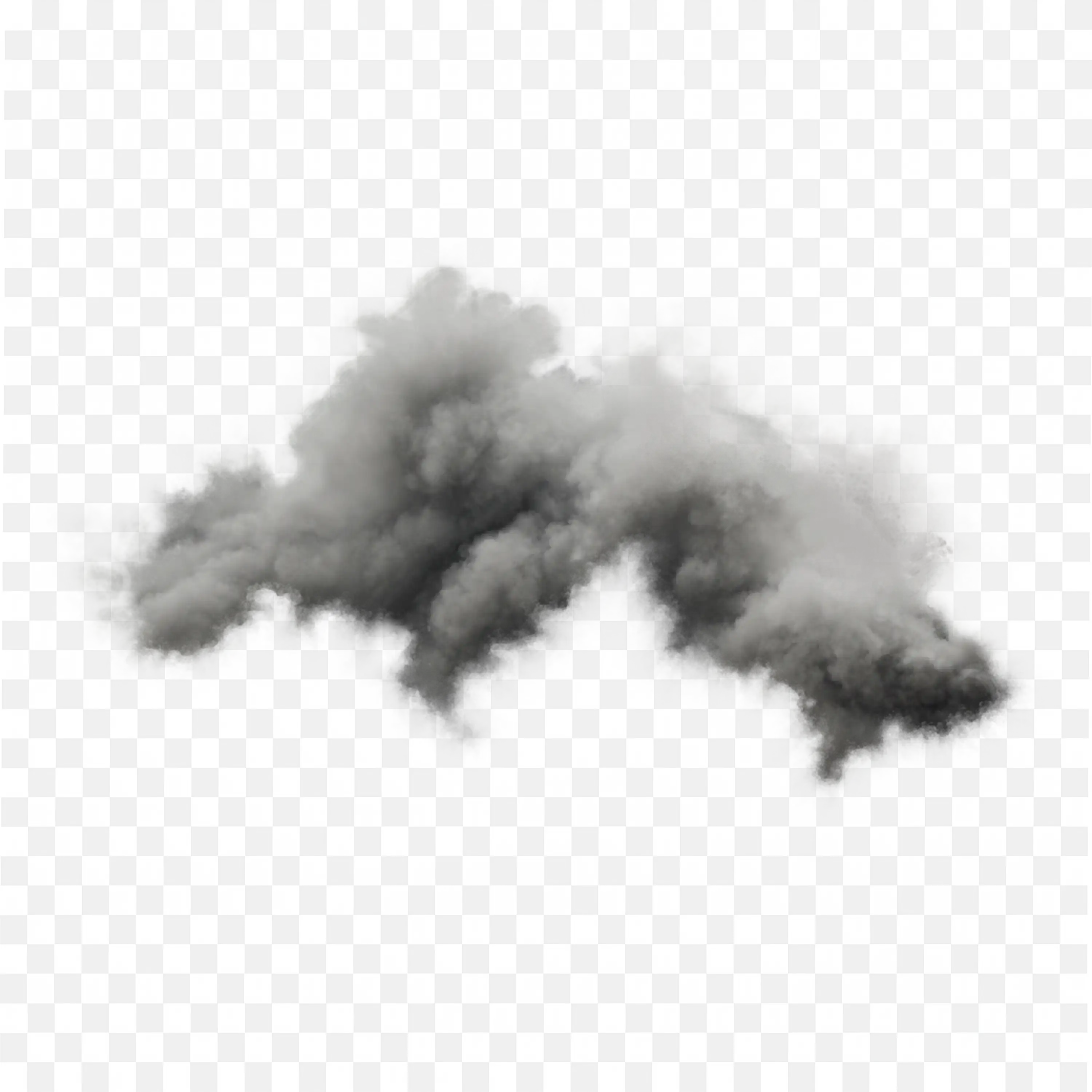 Dense Black Smoke Cloud Realistic Transparent PNG
