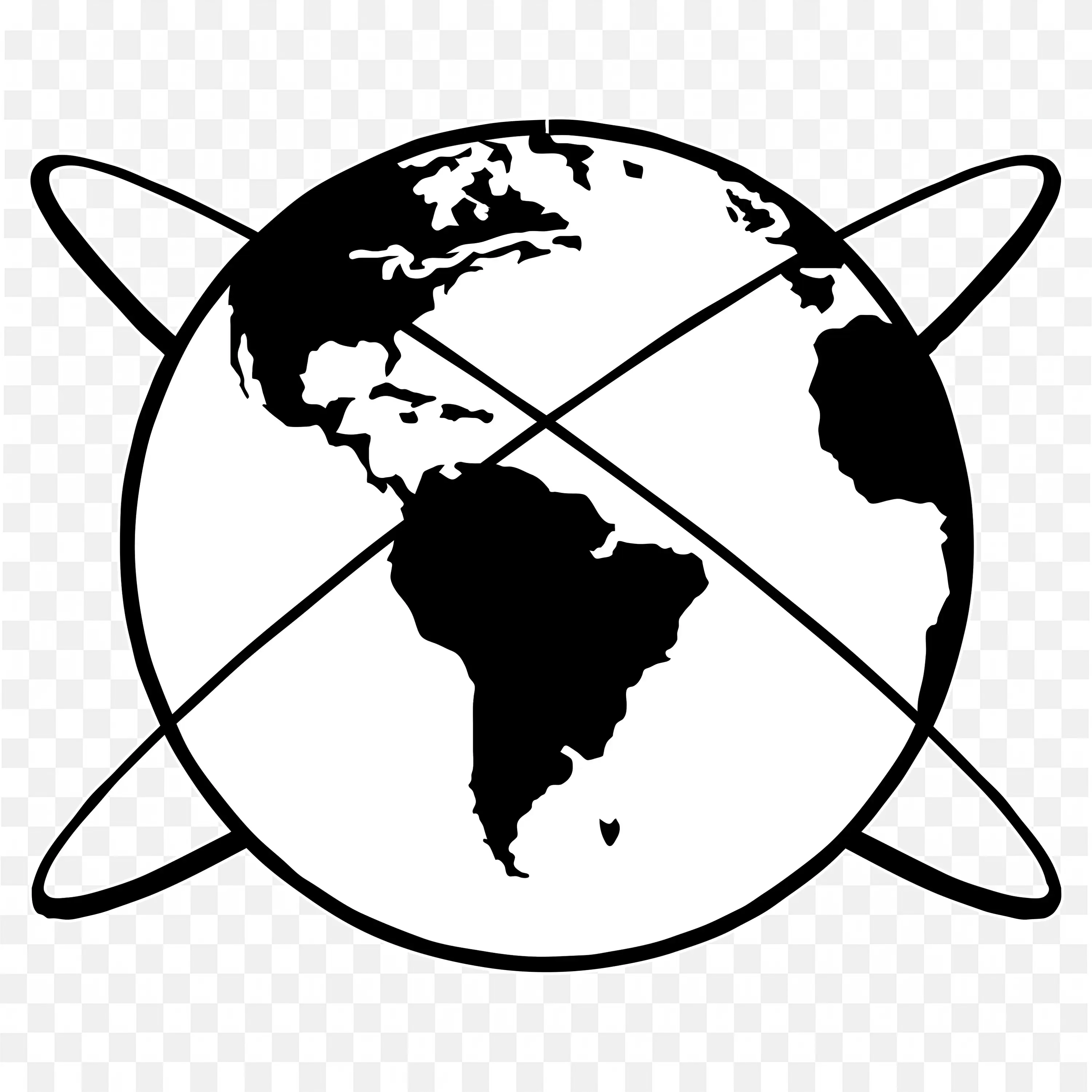 Earth Globe with Crossed Lines Environment Symbol PNG