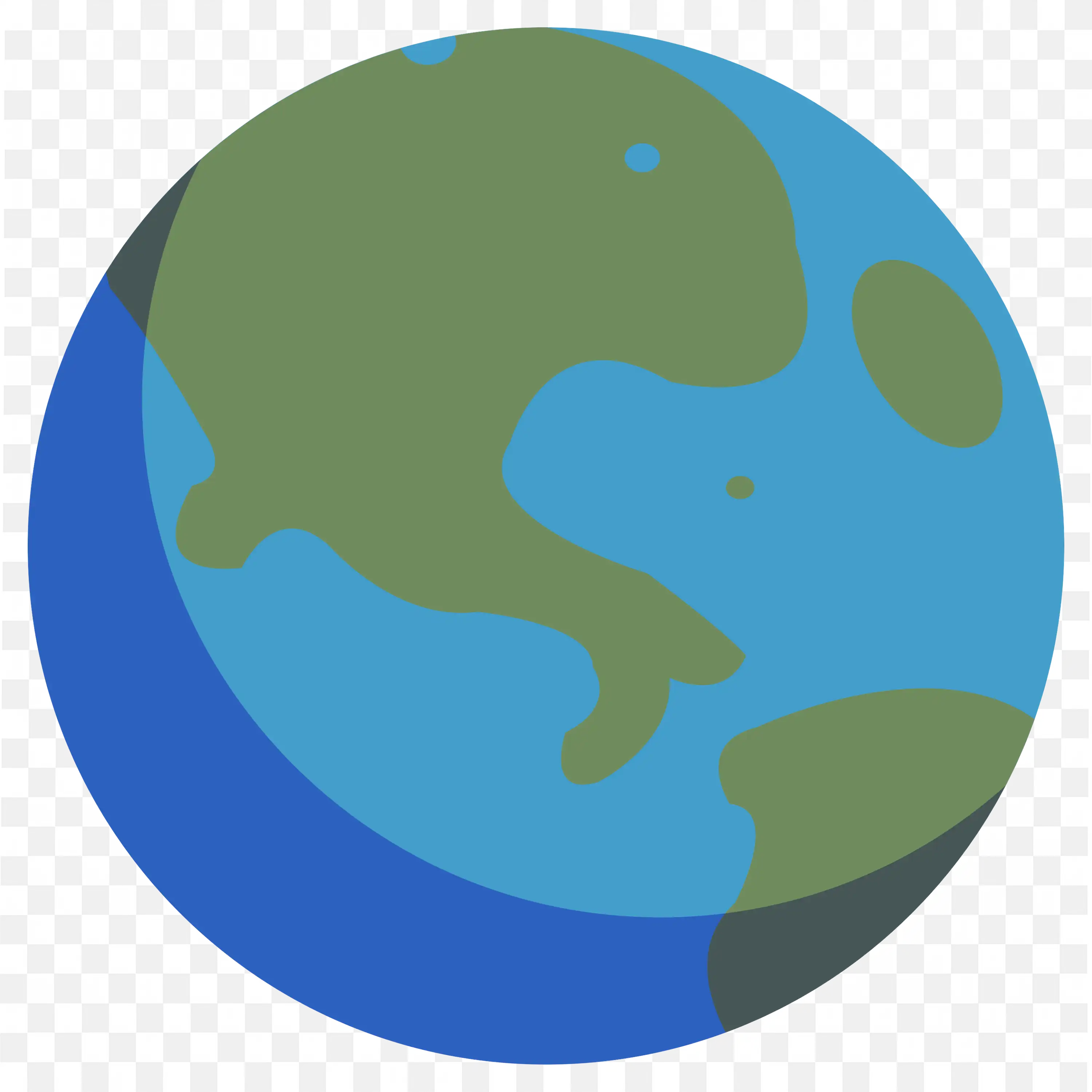 Earth Like Planet with Green Land and Blue Ocean PNG