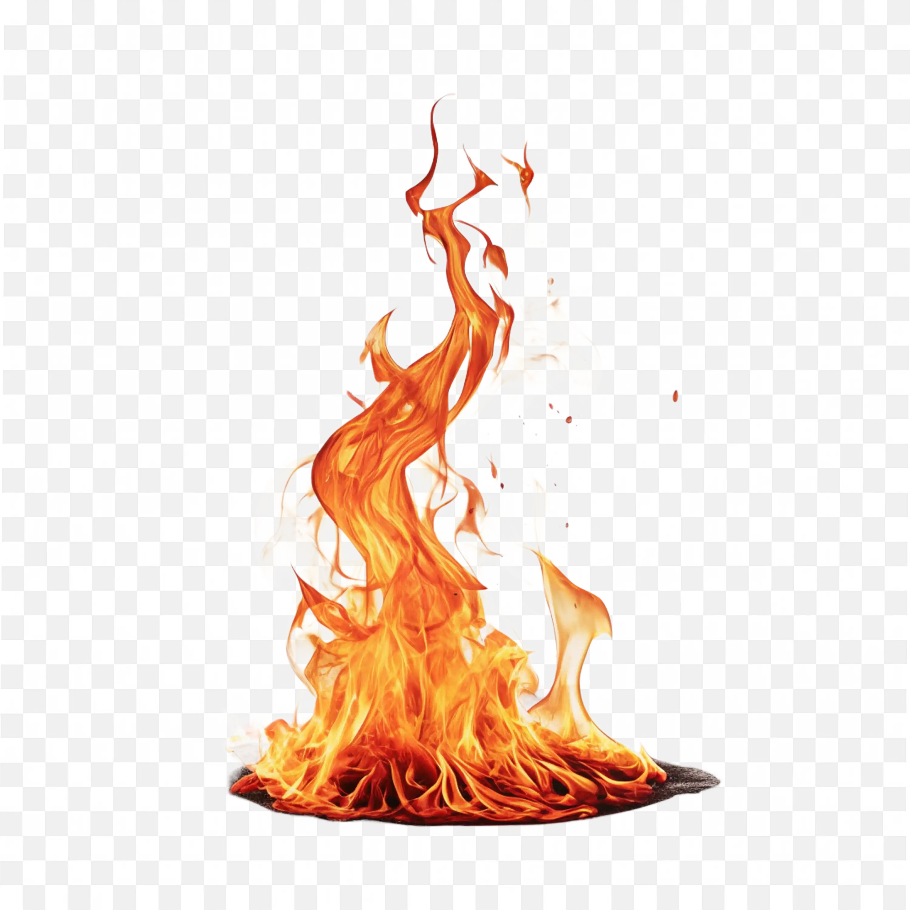 Fiery Torch Style Flame Blazing Up Transparent PNG