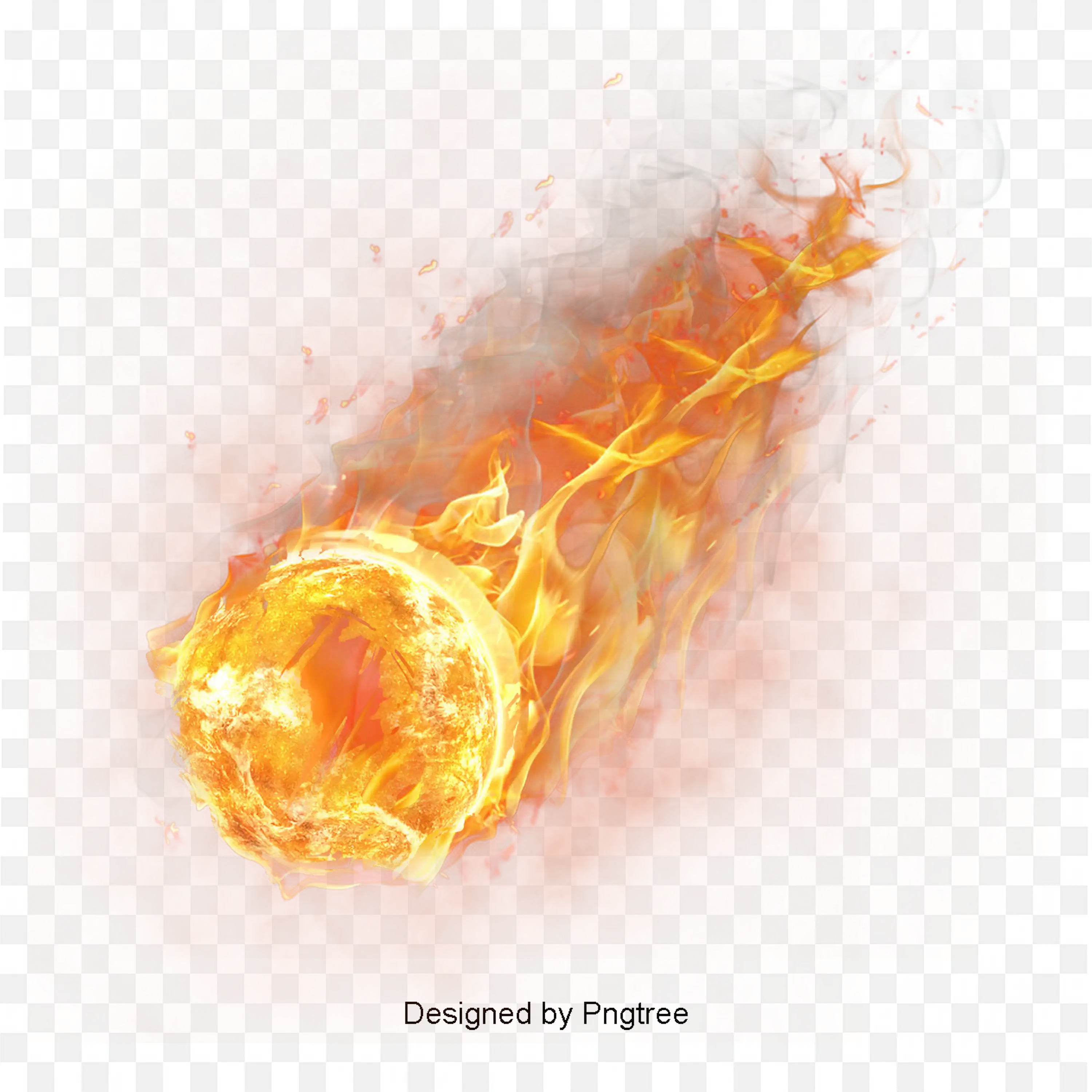 Fireball Meteor Explosion with Glow Transparent Effect