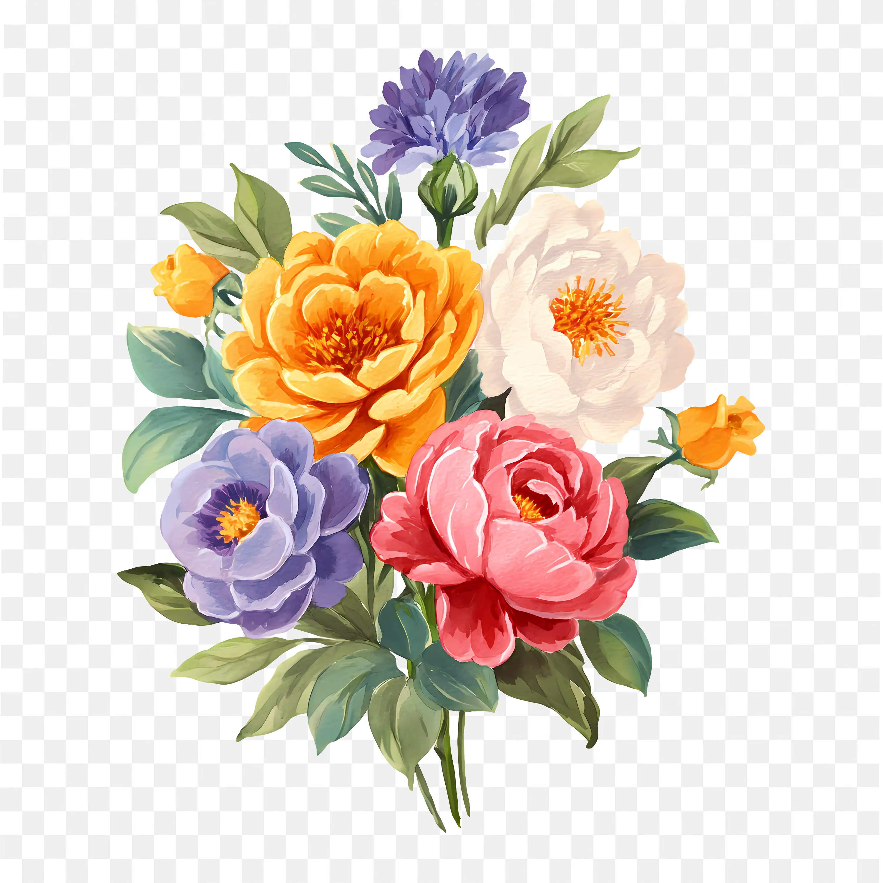 Floral Bouquet PNG Nature Bloom Art Clip Scene Design