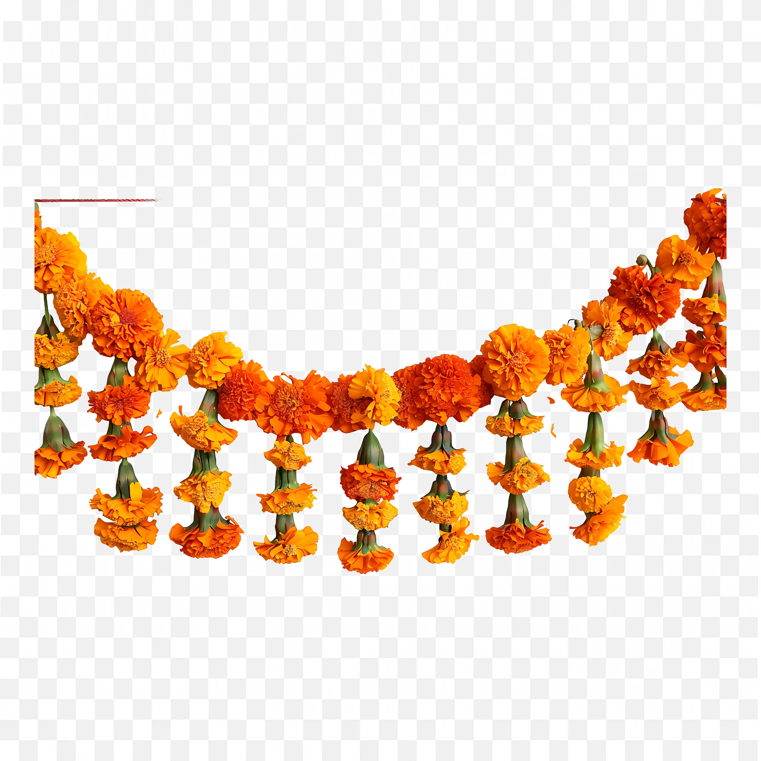 Flower Garland PNG Orange Floral Hanging Decoration