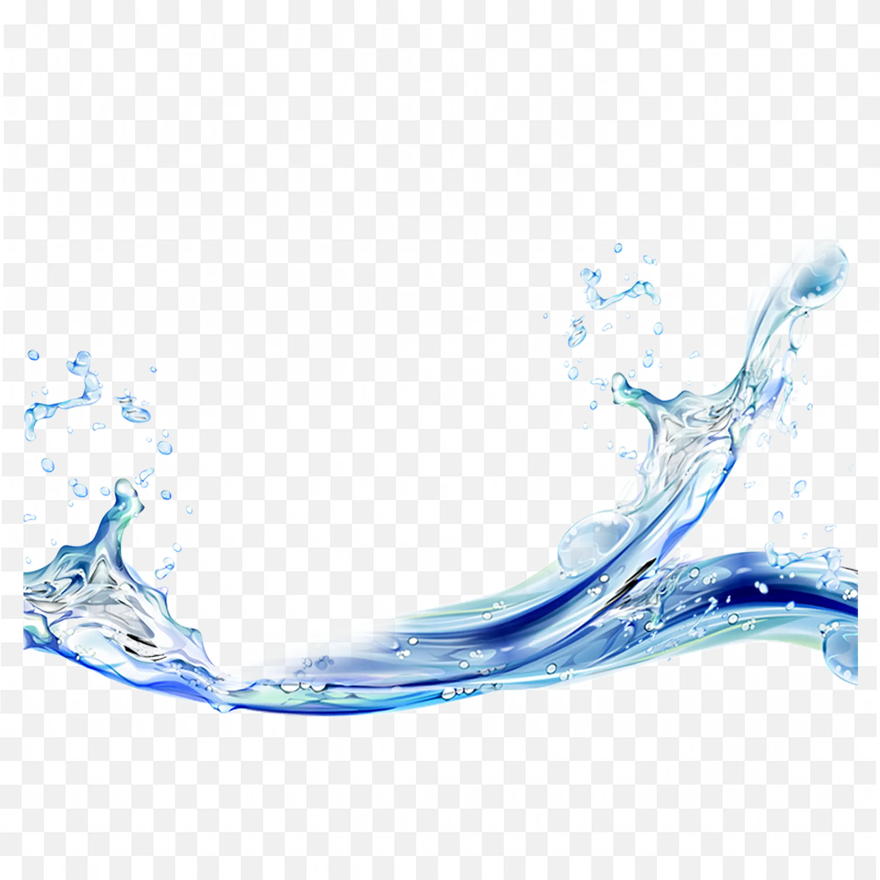 Flowing Blue Water Splash Image Free Download Transparent