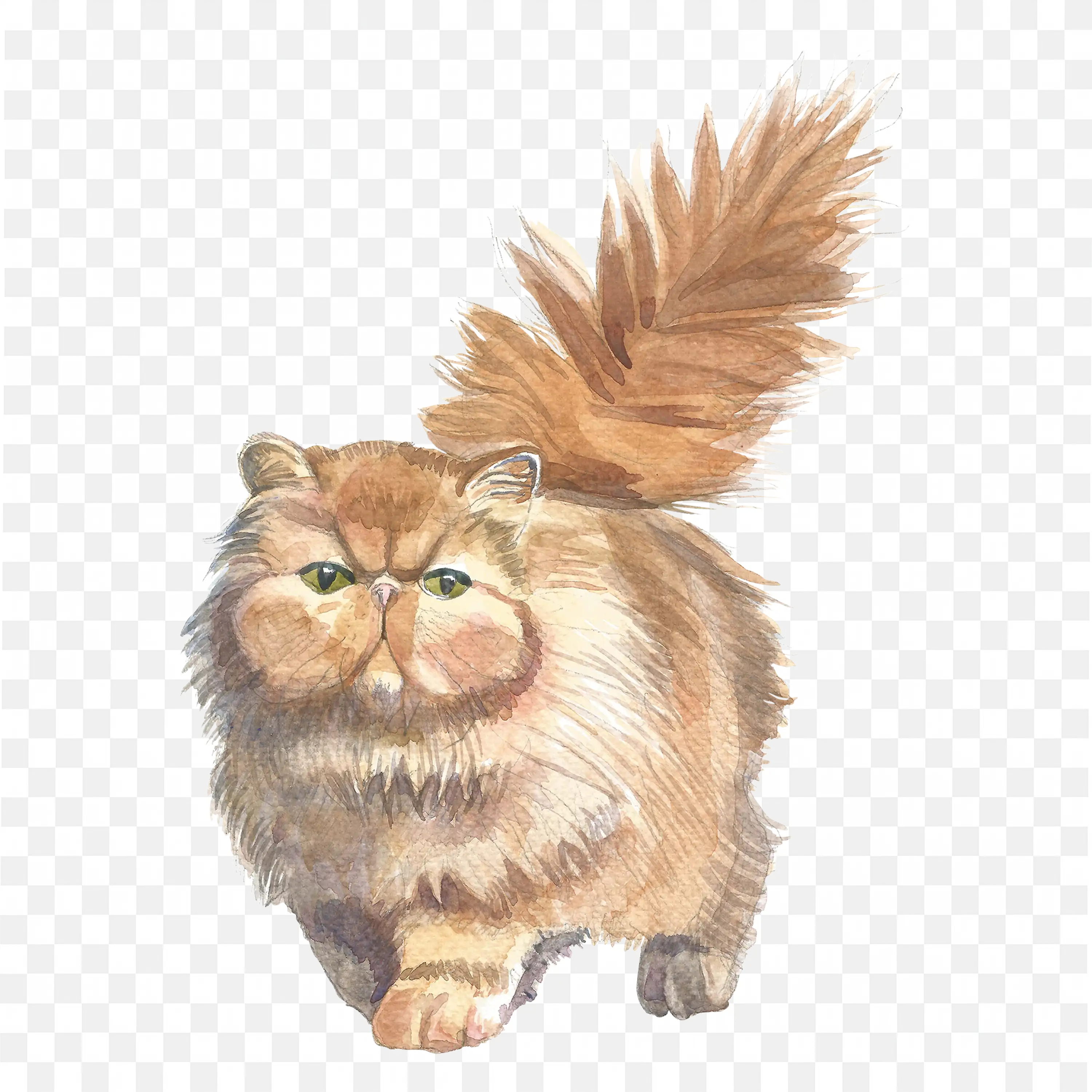 Fluffy Red Cat Standing Up Cute Pet PNG Transparent