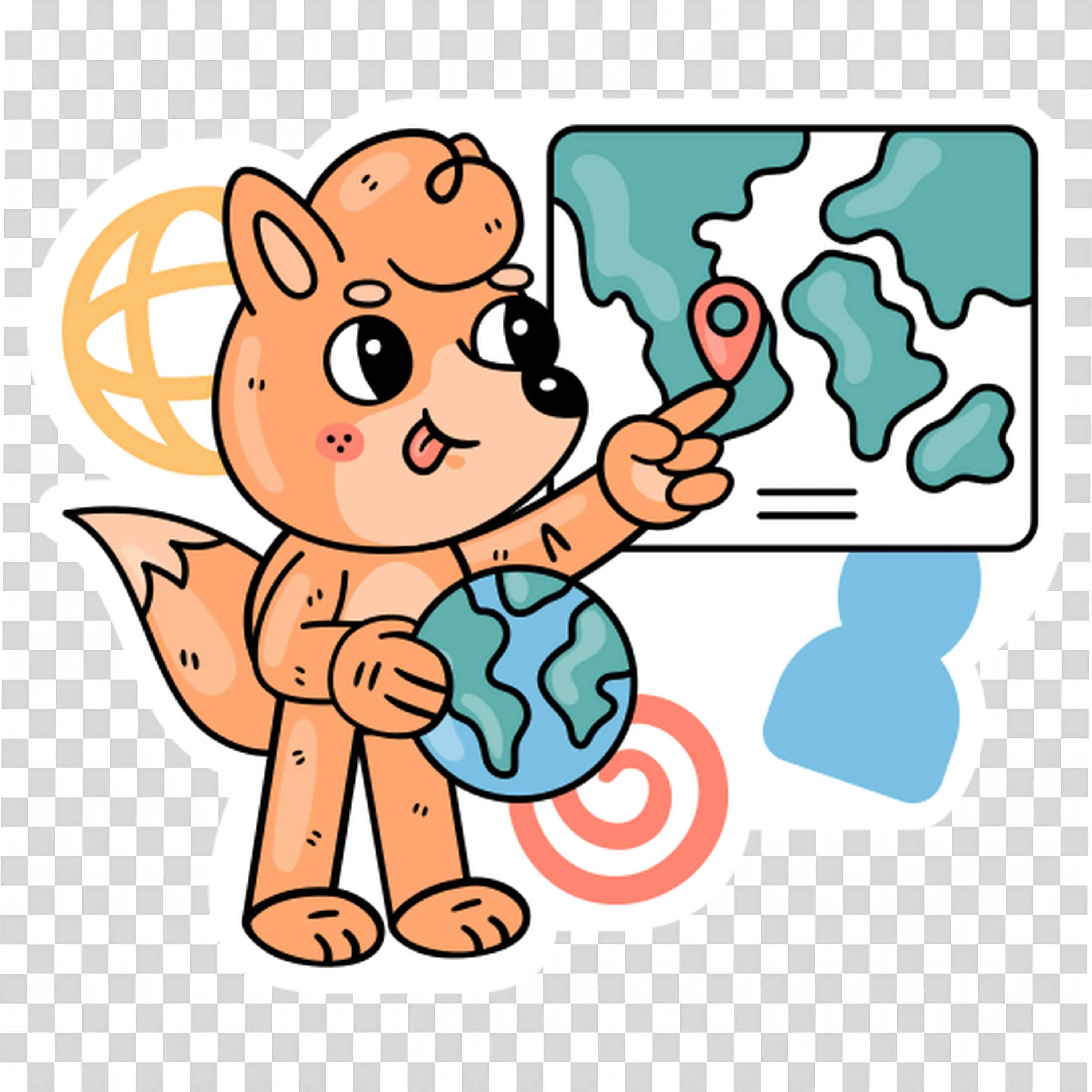 Fox Teaches Social Science with Excitement Free Png