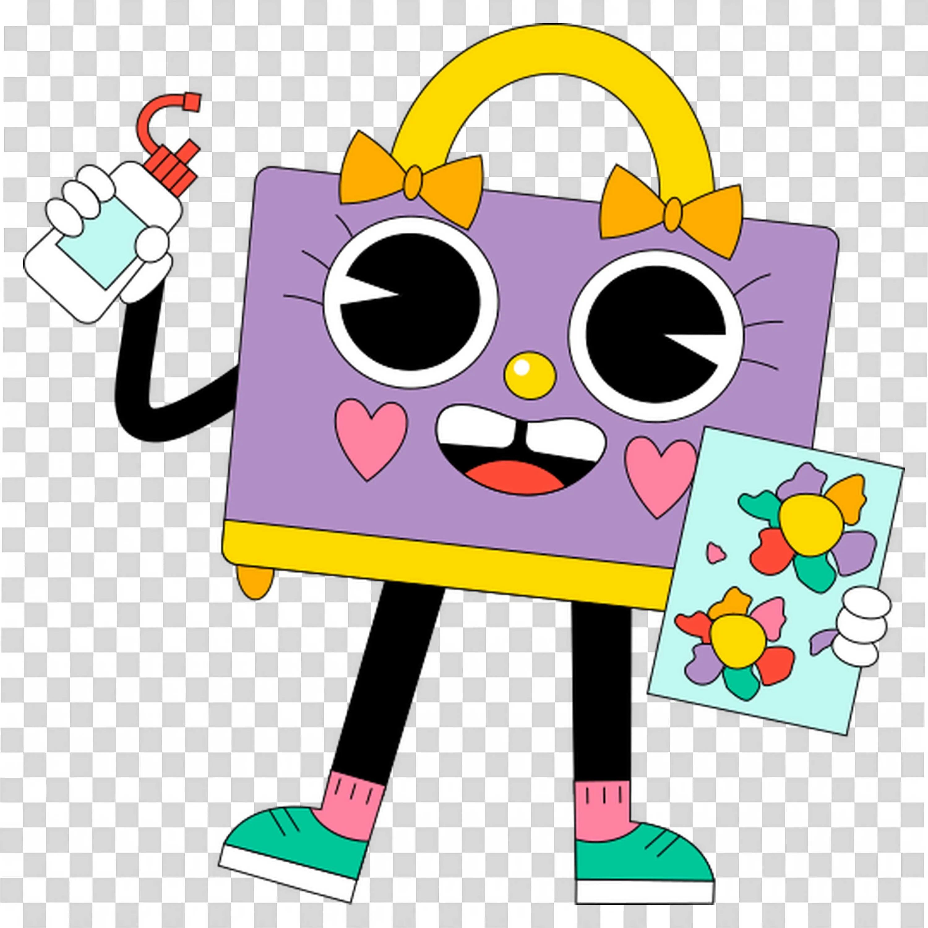 Girl with School Bag Shows Readiness for Adventure